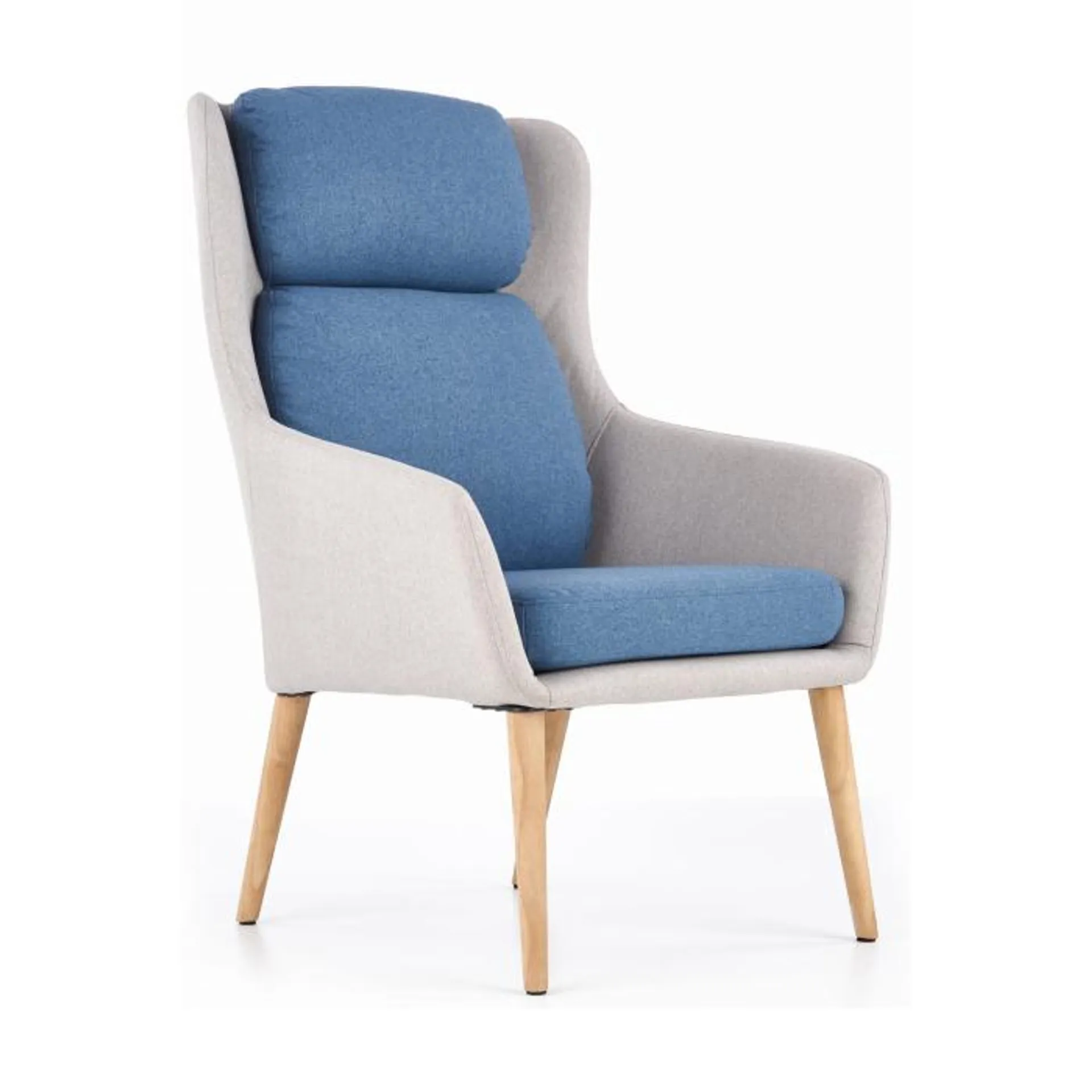 Fotel wypoczynkowy szary niebieski HLPU