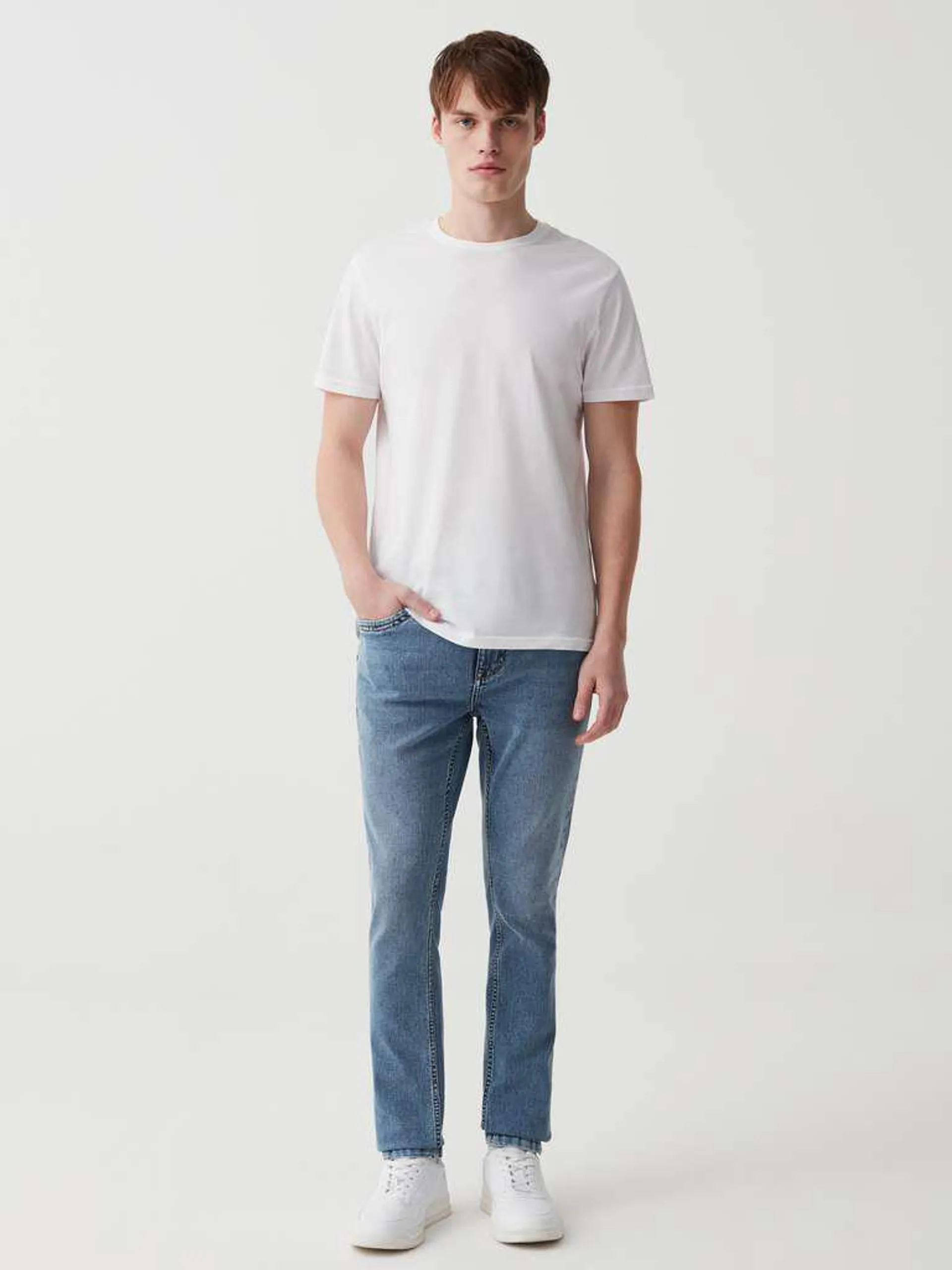 Medium Wash Super-skinny-fit jeans with five pockets