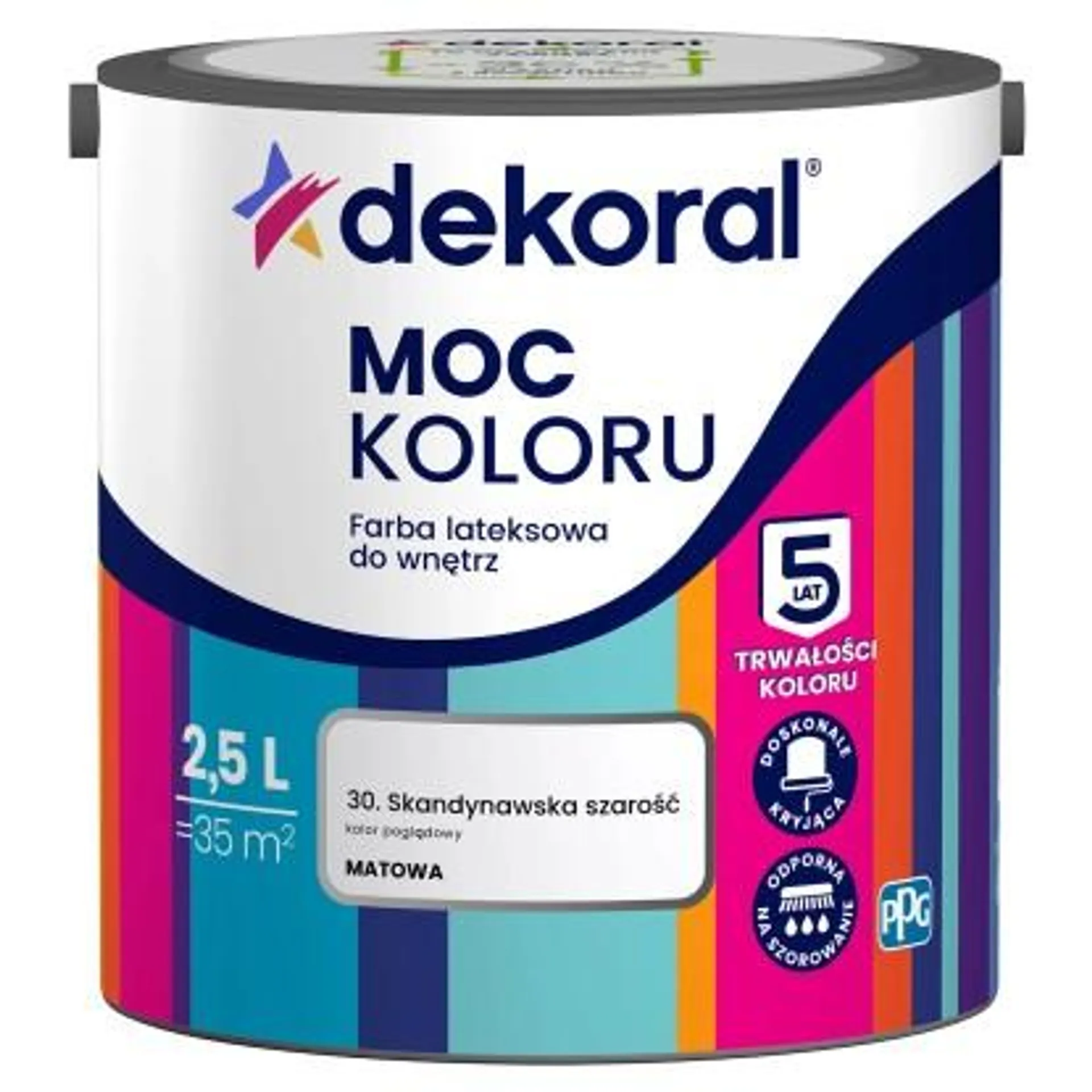 Farba Dekoral Moc Koloru skandynawska szarość 2,5 l