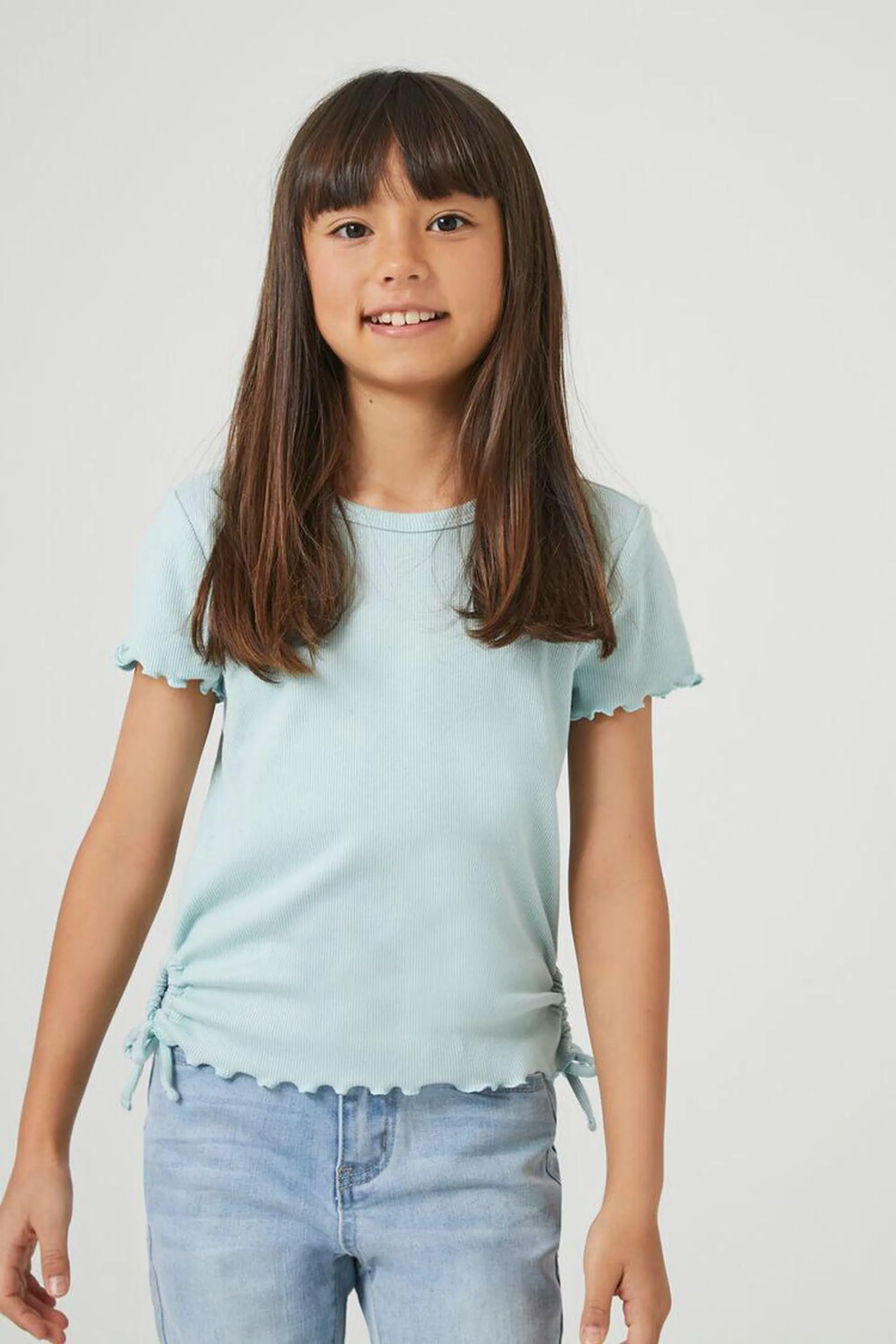 Girls Ribbed Knit Drawstring Top (Kids)