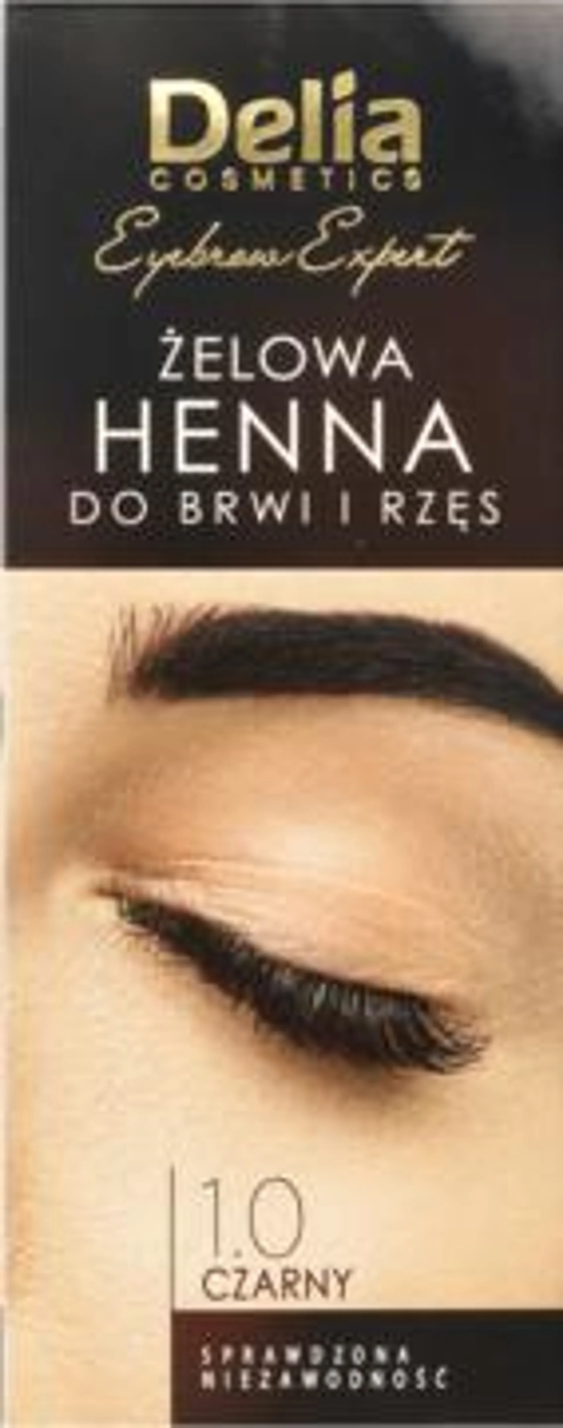 DELIA COSMETICS Eyebrow Expert henna do brwi i rzęs, żelowa, nr 1.0 Czarny 1 szt., nr kat. 211491