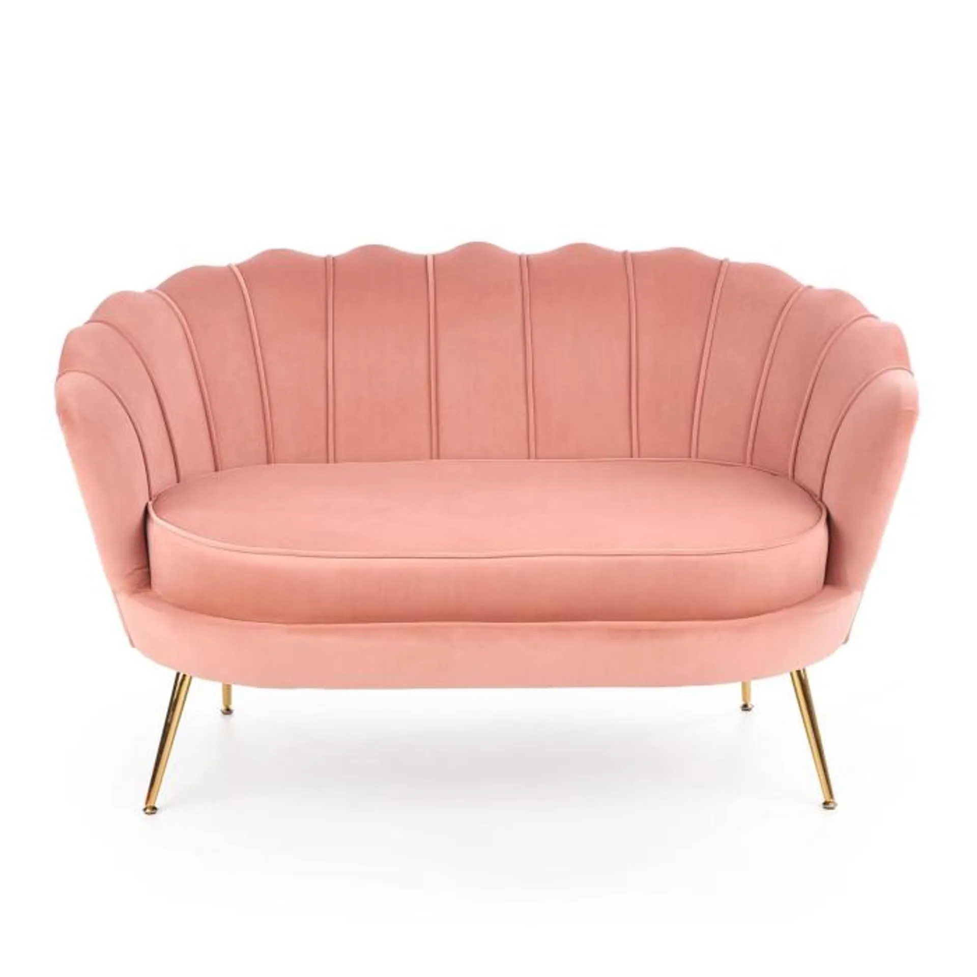 Sofa wypoczynkowa glamour do salonu różowa nogi złote HLAMXL