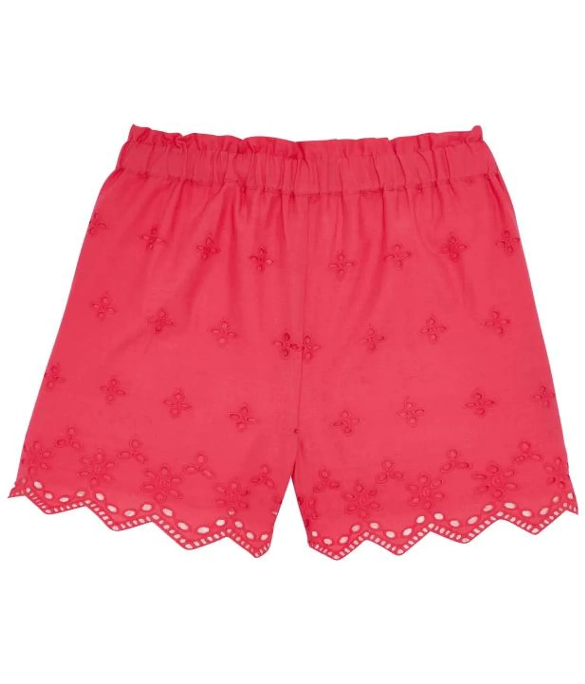 Shorts mit Lochstickereien