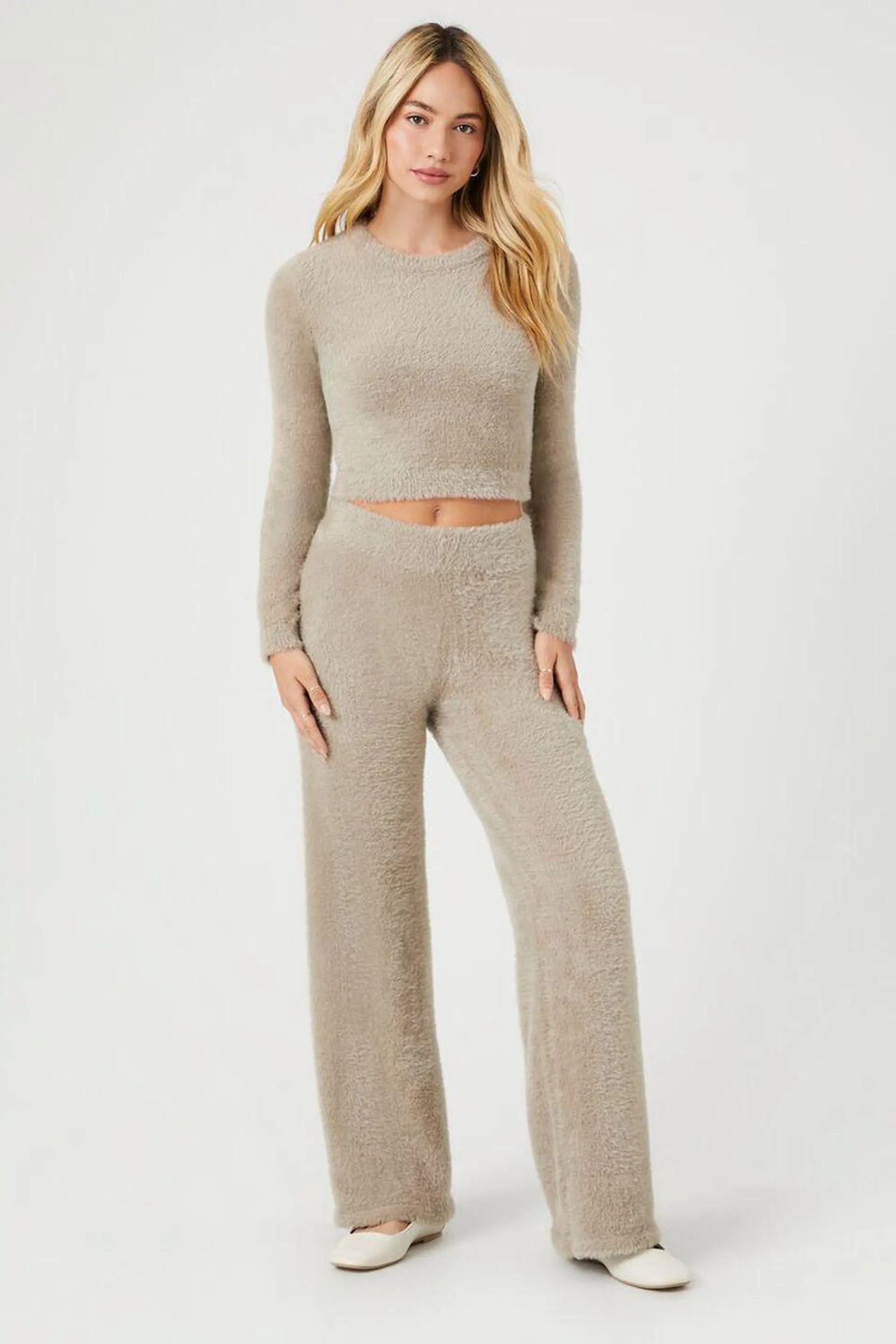 Sweater-Knit Flare Pants