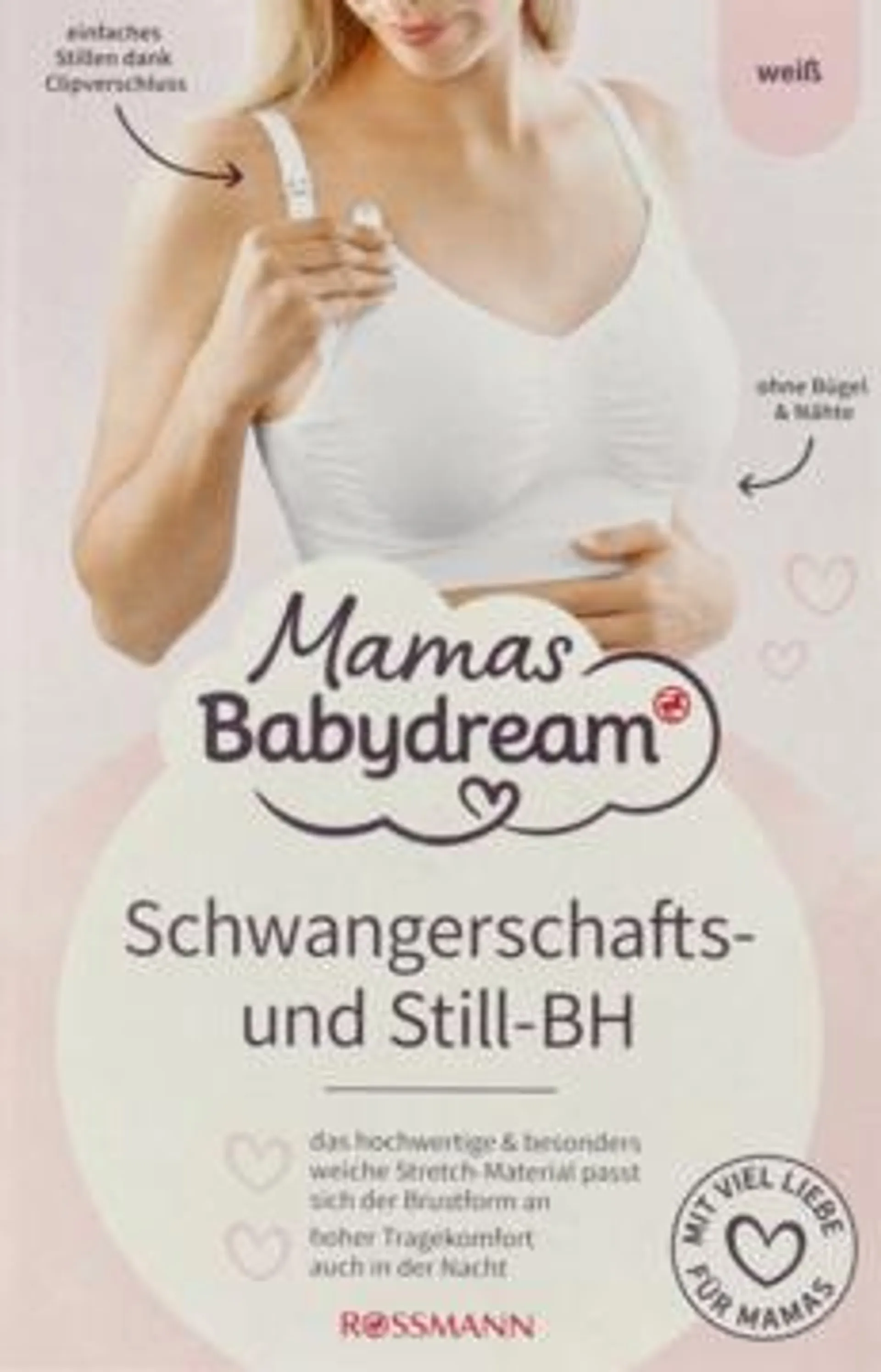 BABYDREAM Mamas biustonosz ciążowy i do karmienia, biały, rozm. S 1 szt., nr kat. 377995