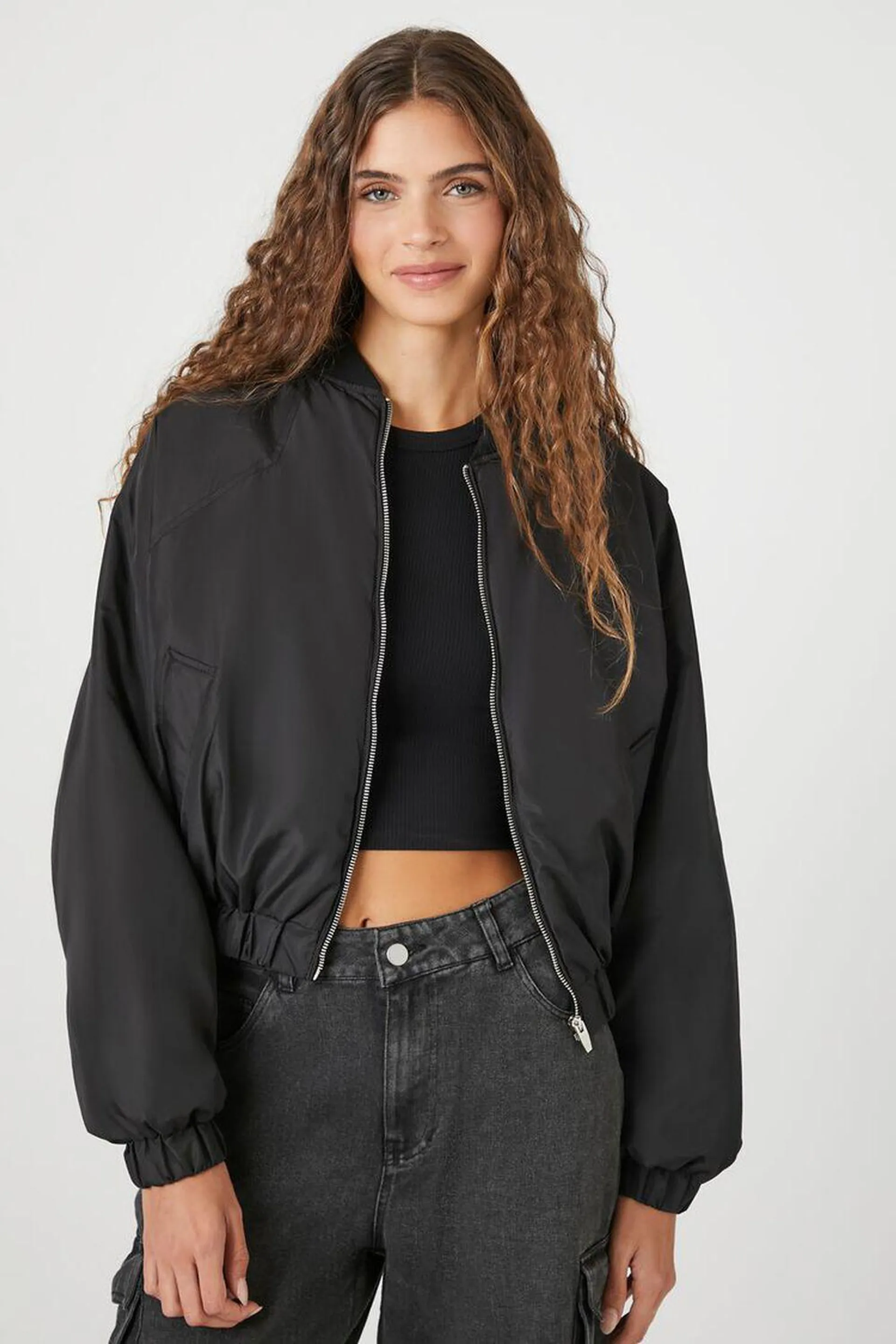 Cropped Bomber Jacket