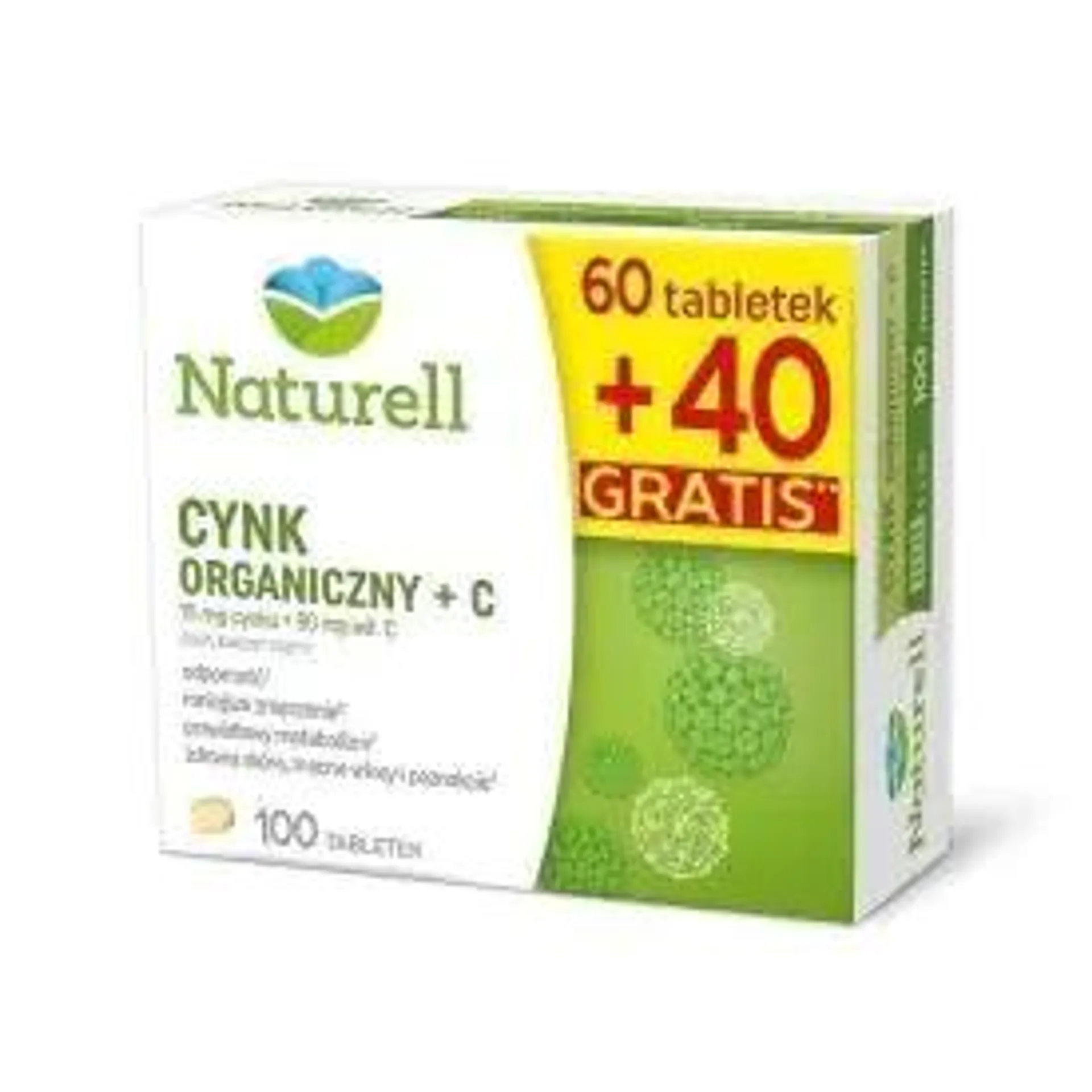 Naturell Cynk Organiczny + C 100 Tabletek 100 szt.