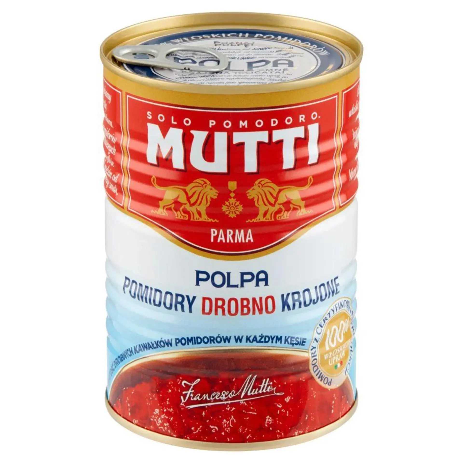 Pomidory drobno krojone bez skórek Mutti 400 g