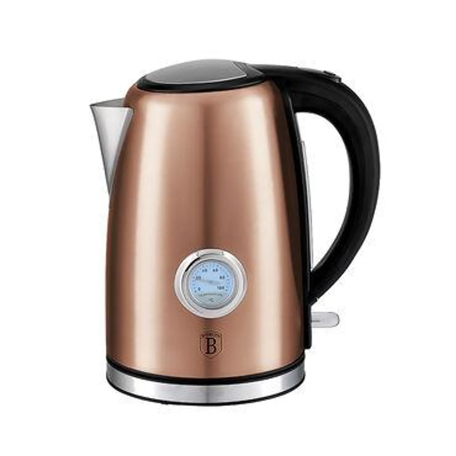 Czajnik elektryczny stalowy Berlingerhaus Rose Gold, 1,7 l, 2200 W, z termometrem, złoty