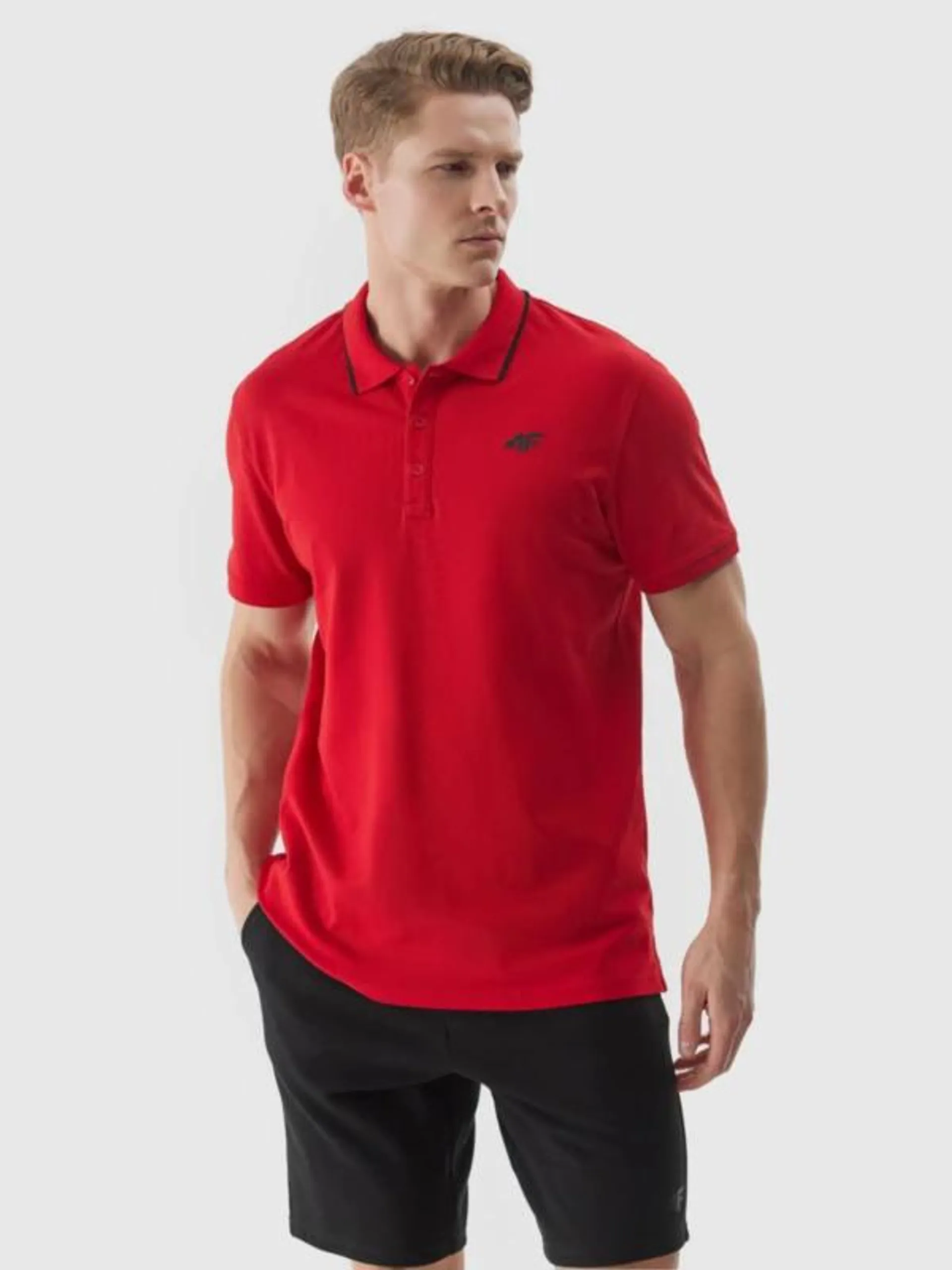Koszulka polo regular męska - czerwona