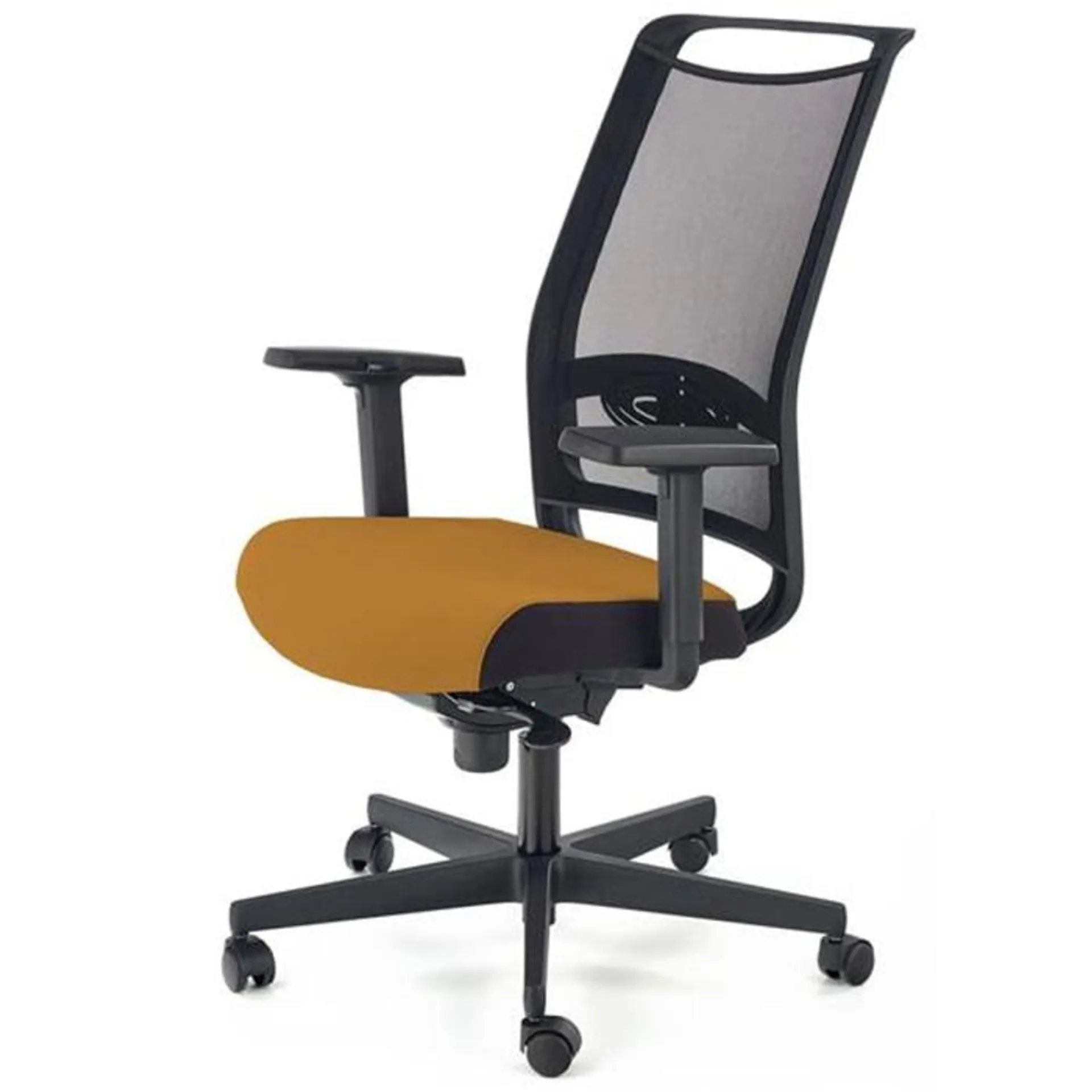 Fotel biurowy obrotowy ergonomiczny miodowo-czarny HLGUL