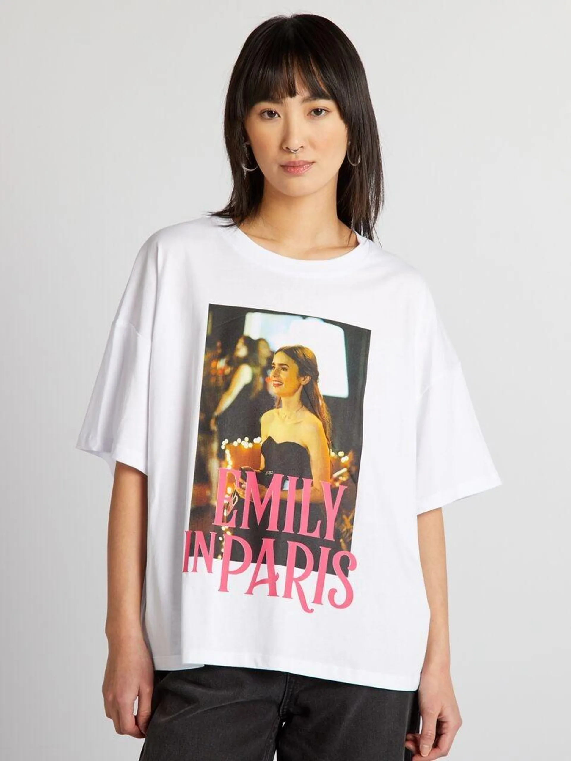 Camiseta de algodón 'Emily in Paris' - blanco