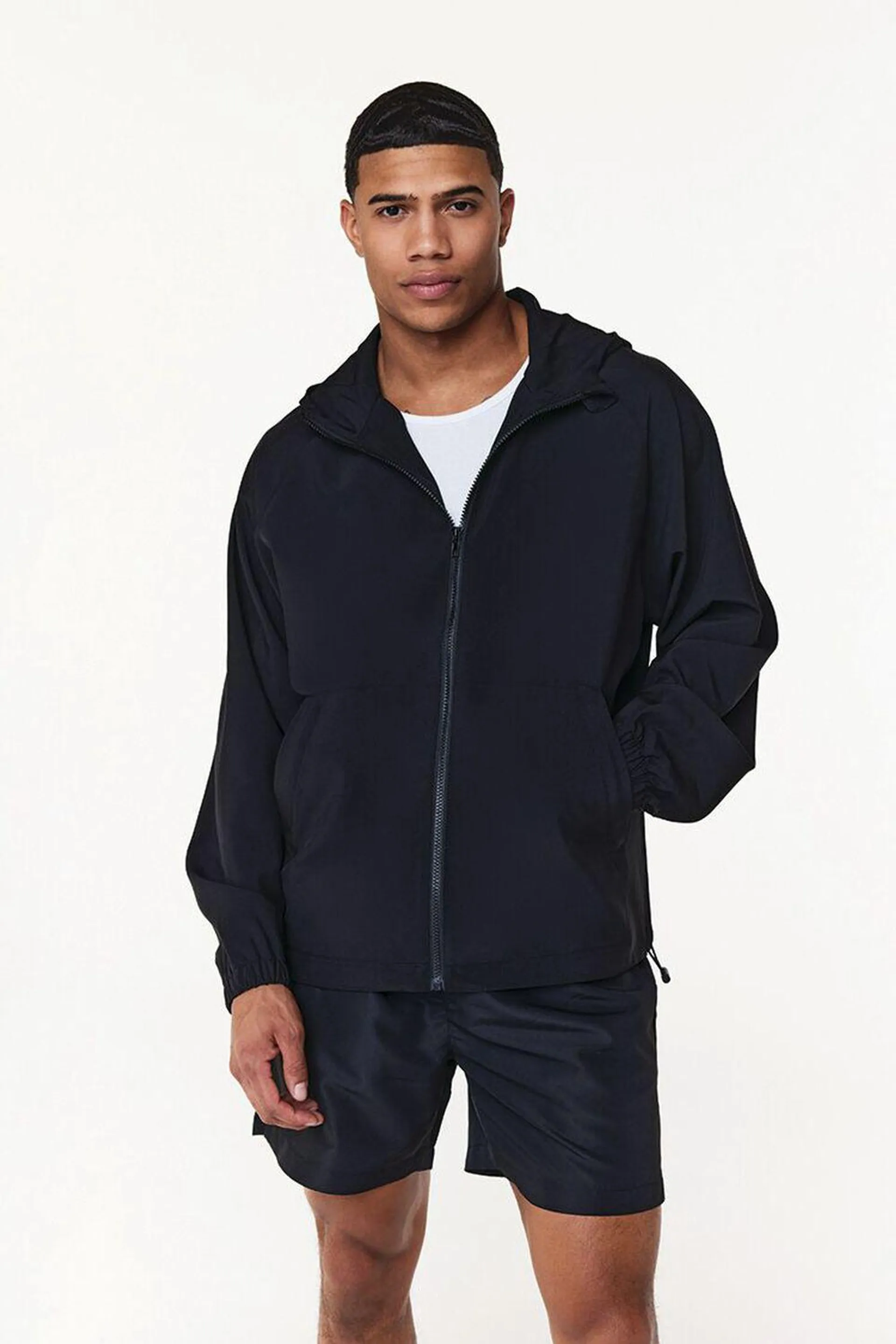 Hooded Raglan Zip-Up Jacket