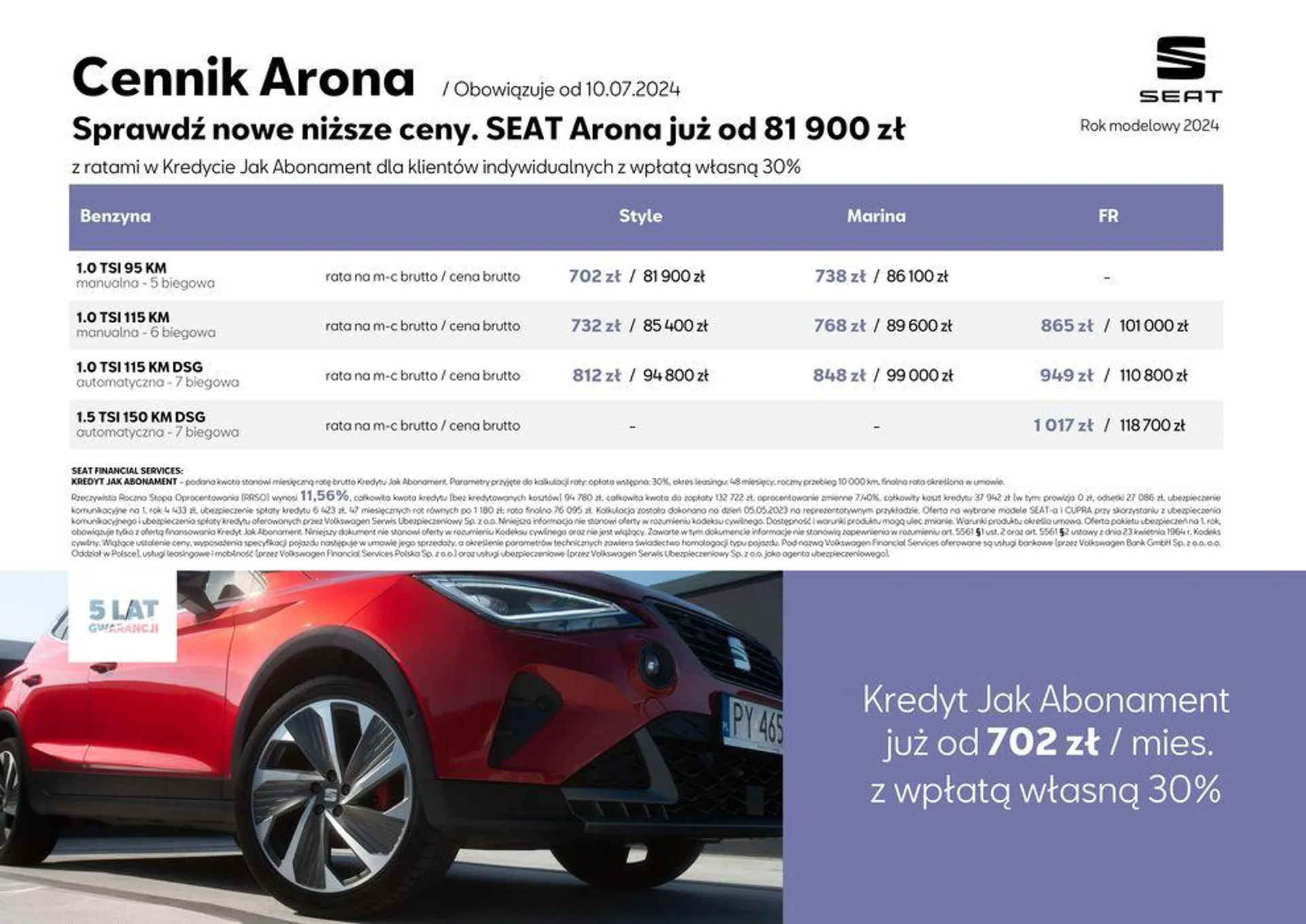 SEAT Arona - Katalog i cennik - 5