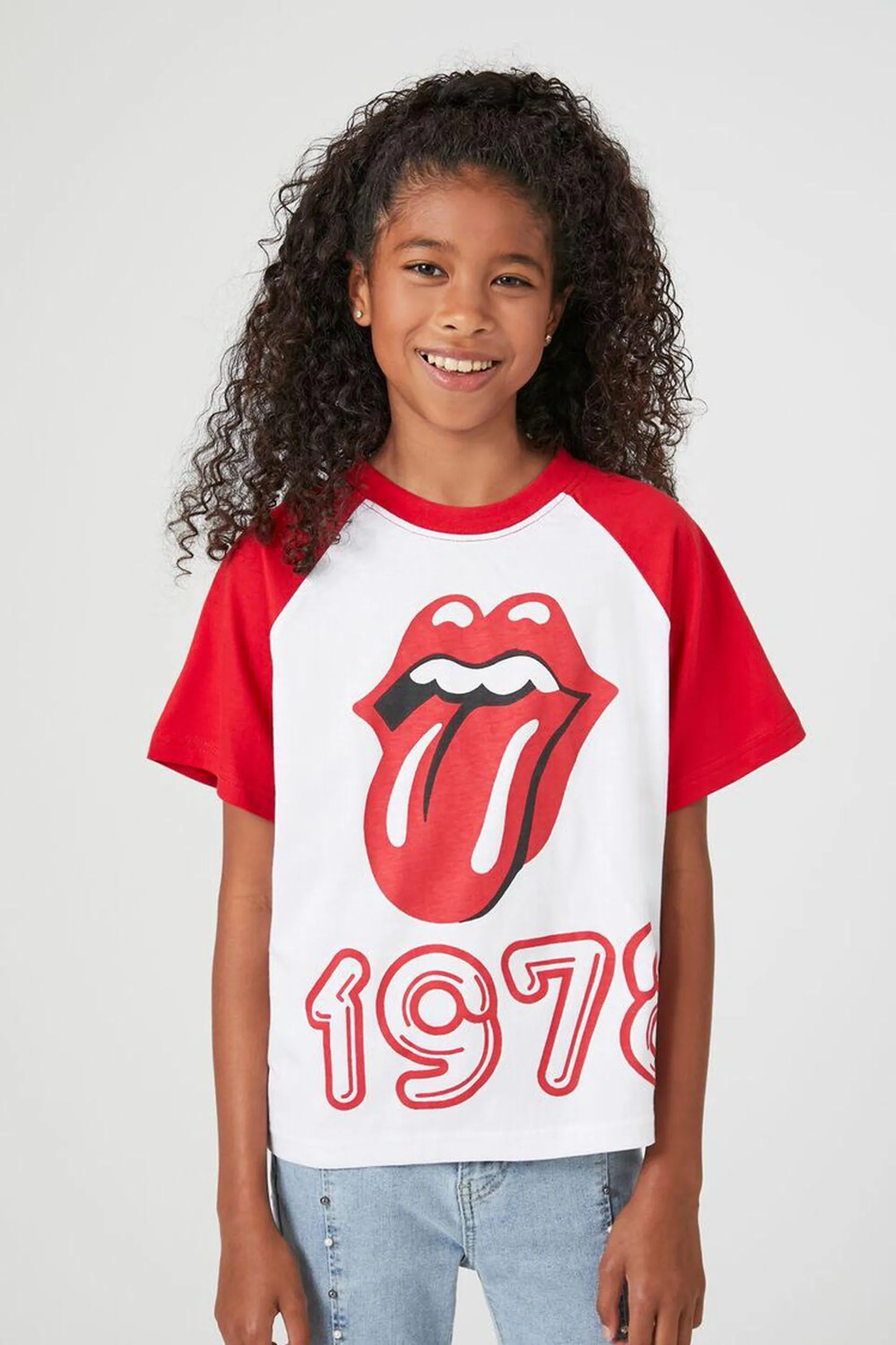 Girls Rolling Stones Raglan Tee (Kids)