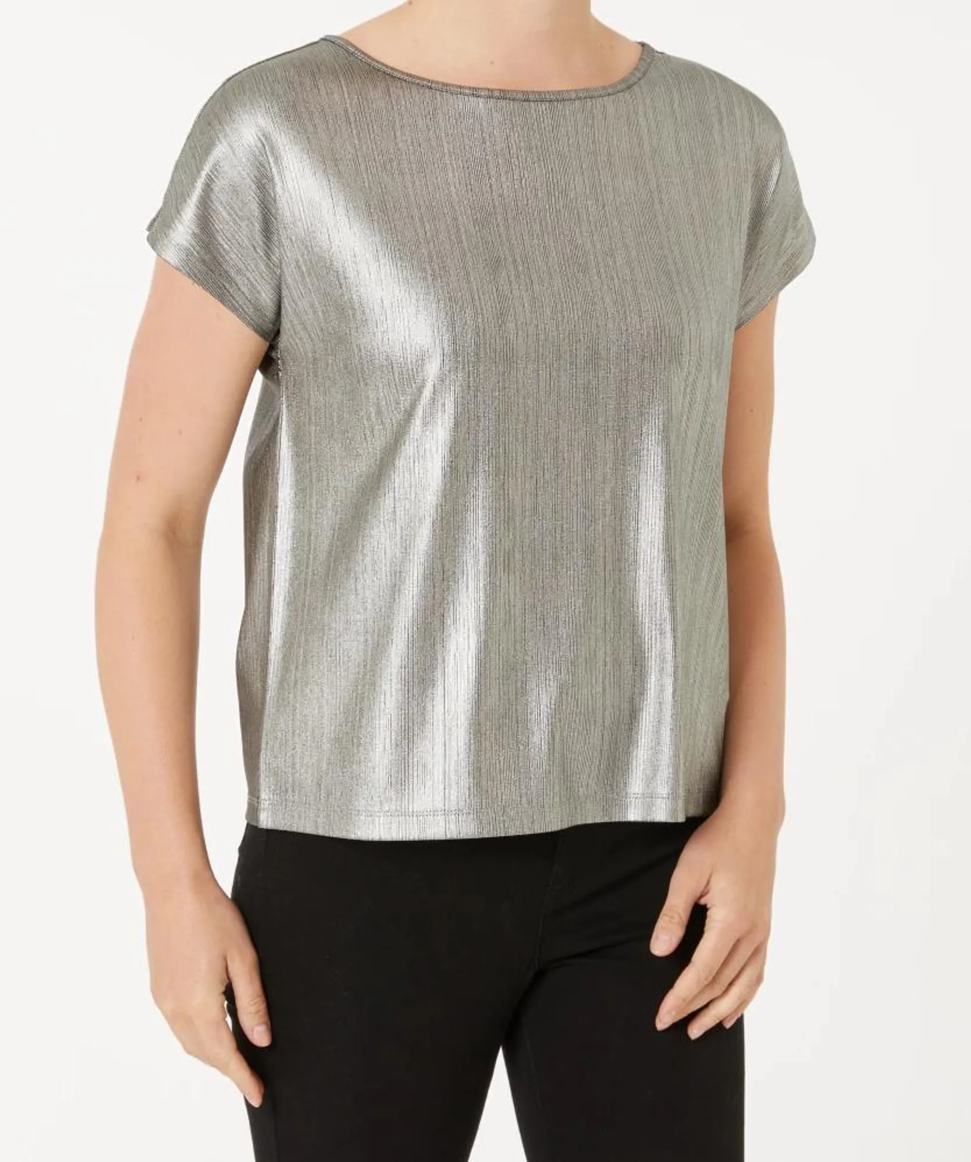 T-Shirt Metallic Janina, Rundhalsausschnitt