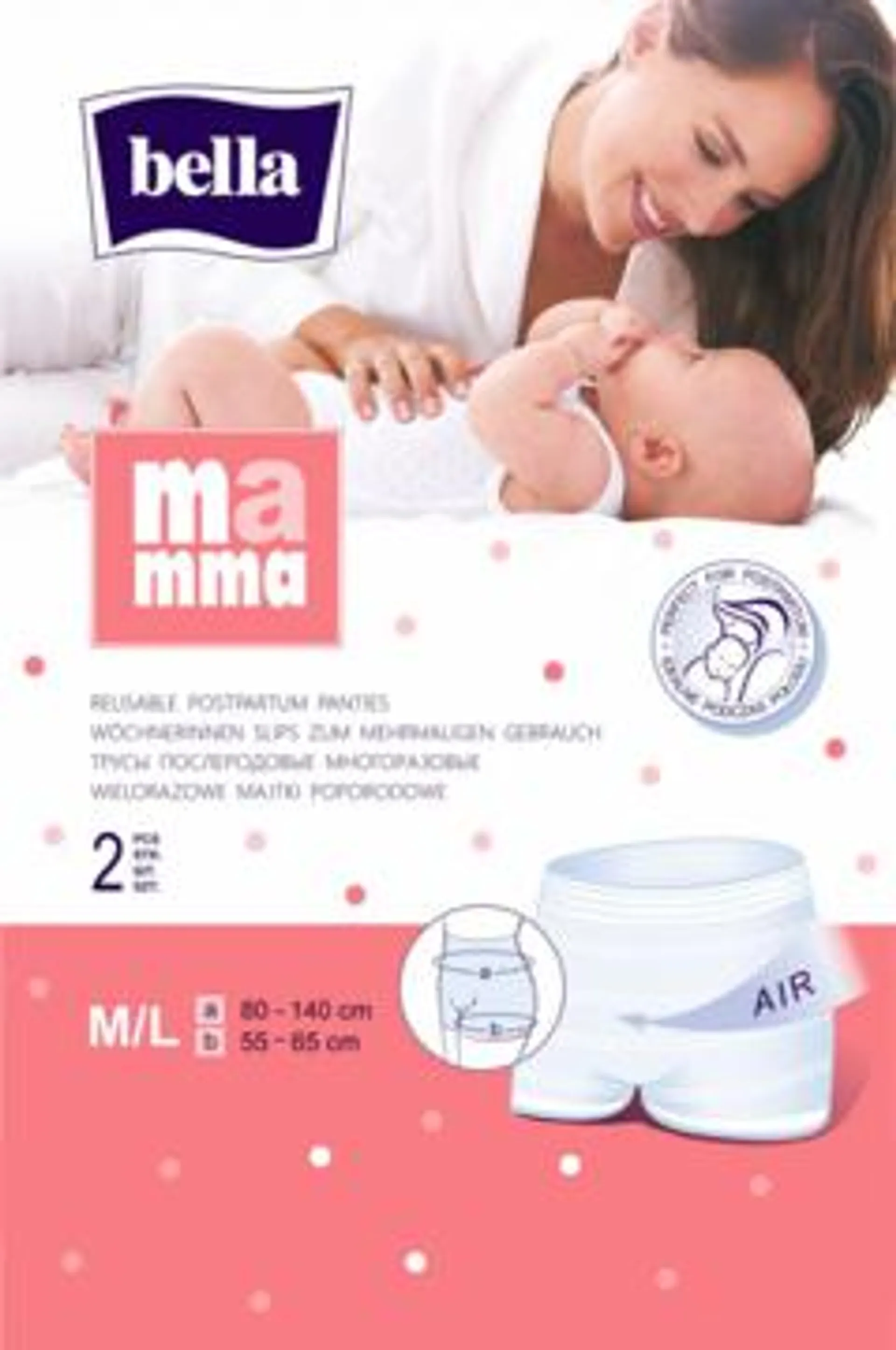 BELLA Mamma majtki poporodowe, wielorazowe, rozm. M/L 2 szt., nr kat. 406838