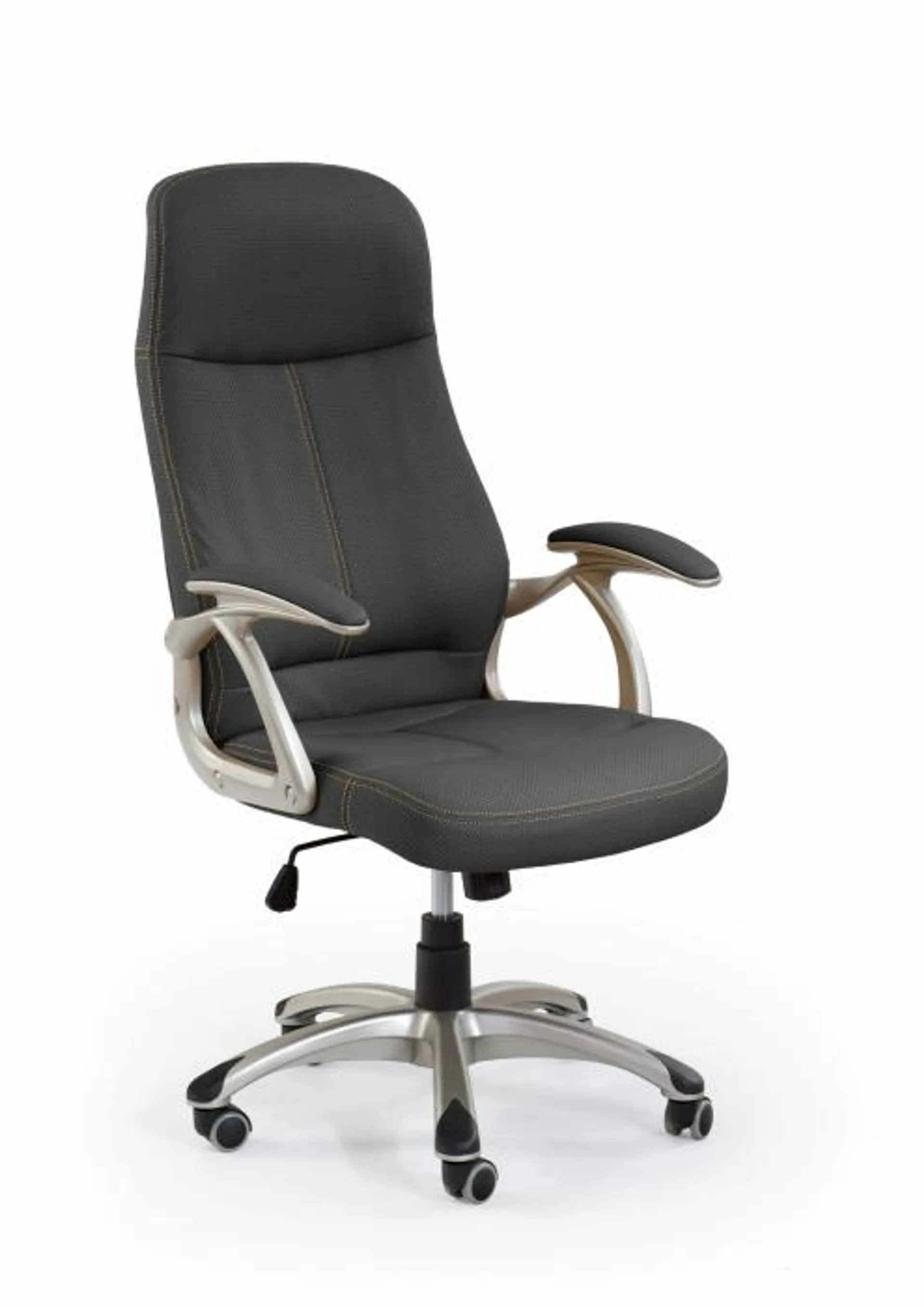 Fotel krzesło obrotowe do biurka obrotowe czarne ekoskóra EDISON