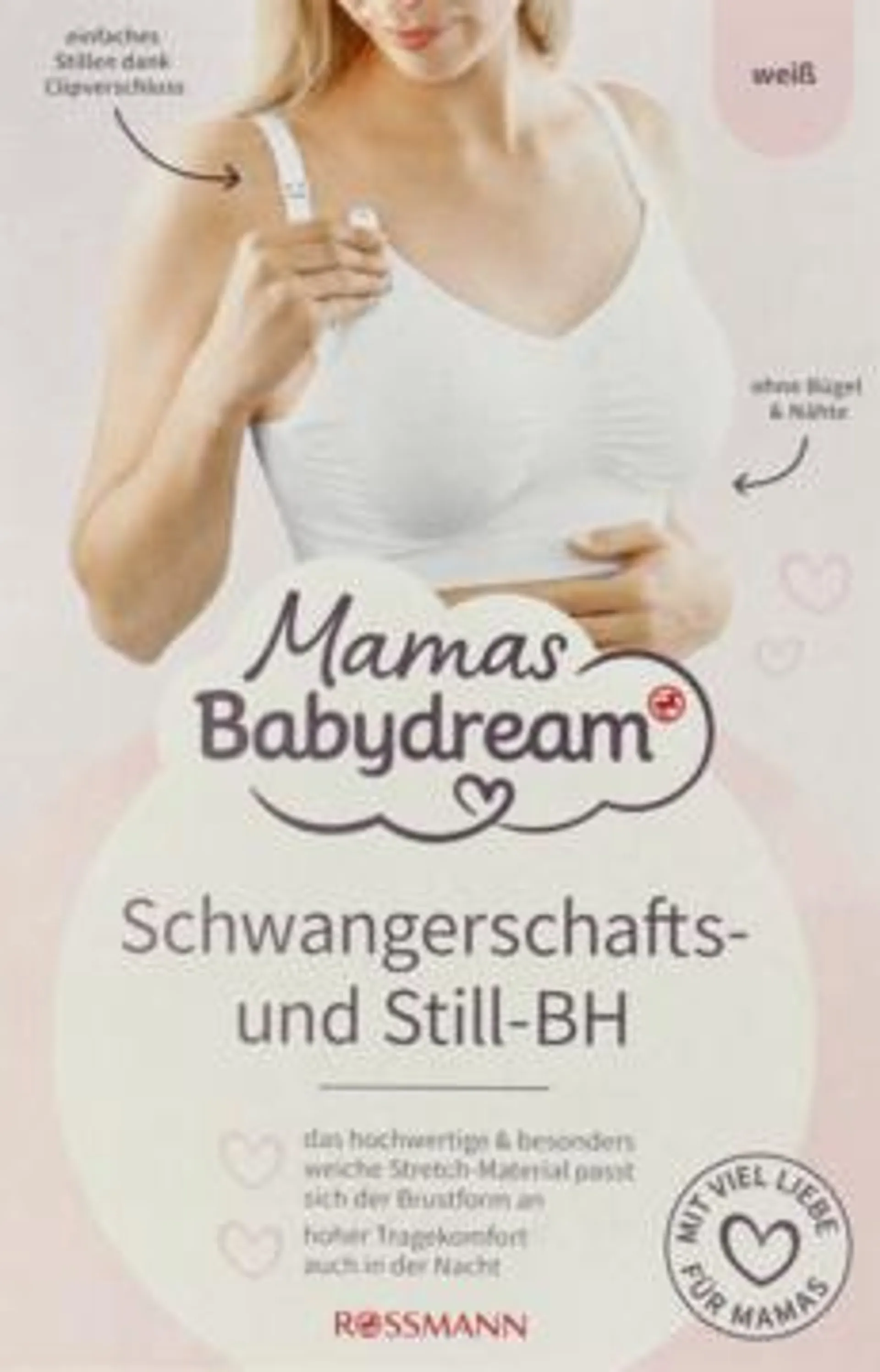 BABYDREAM Mamas biustonosz ciążowy i do karmienia, biały rozm. M 1 szt., nr kat. 377990