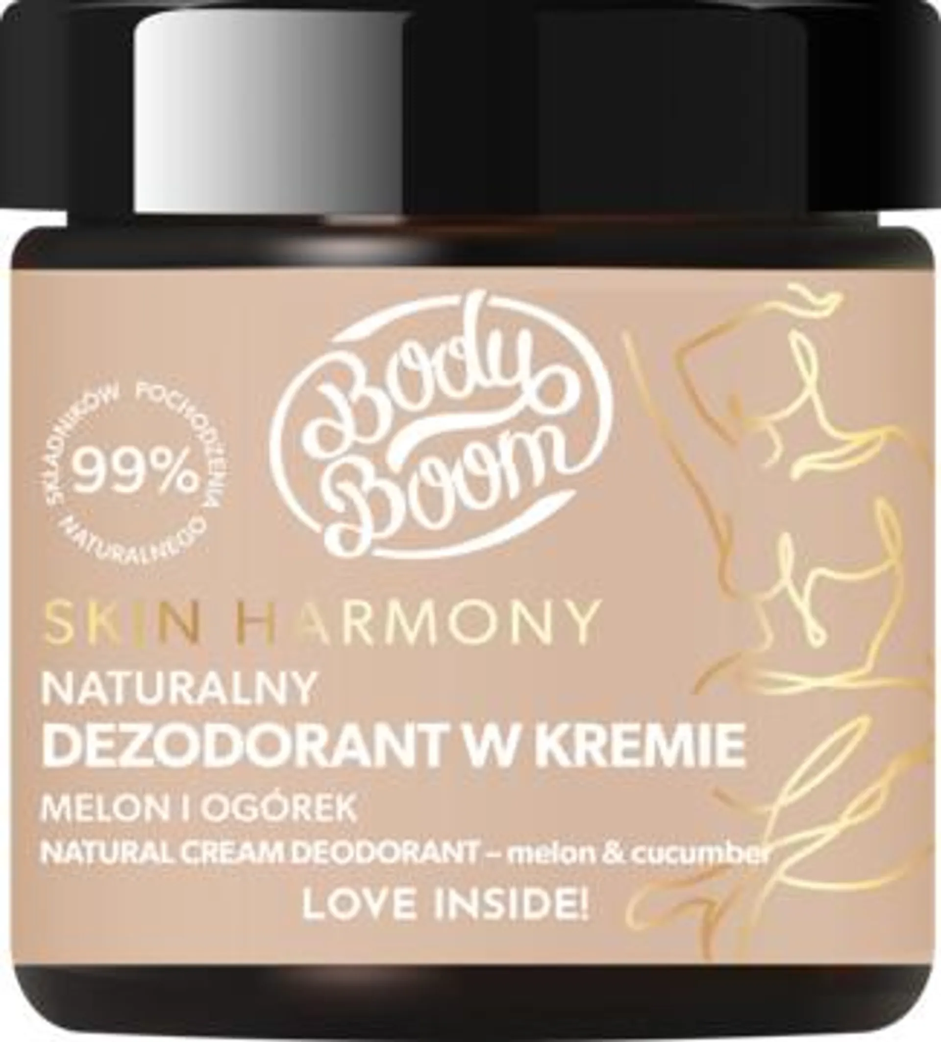 BODYBOOM Skin Harmony dezodorant w kremie, naturalny, Melon i Ogórek 75 g, nr kat. 393215