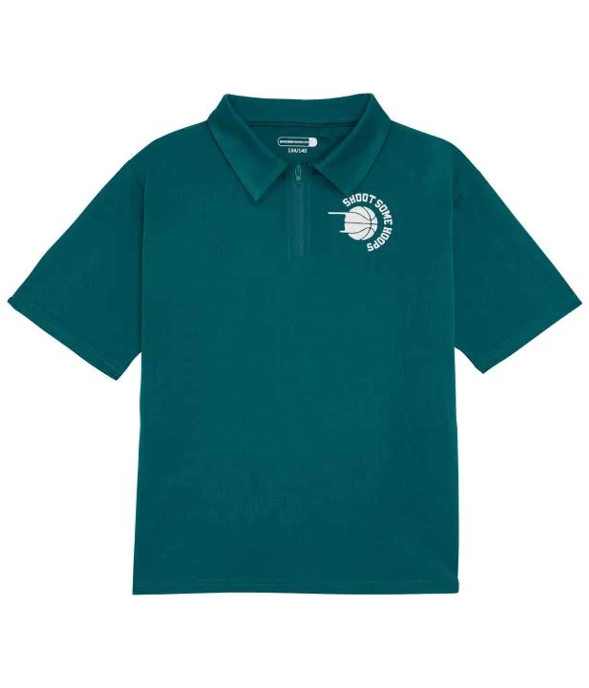 Dunkelgrünes Sport-Poloshirt