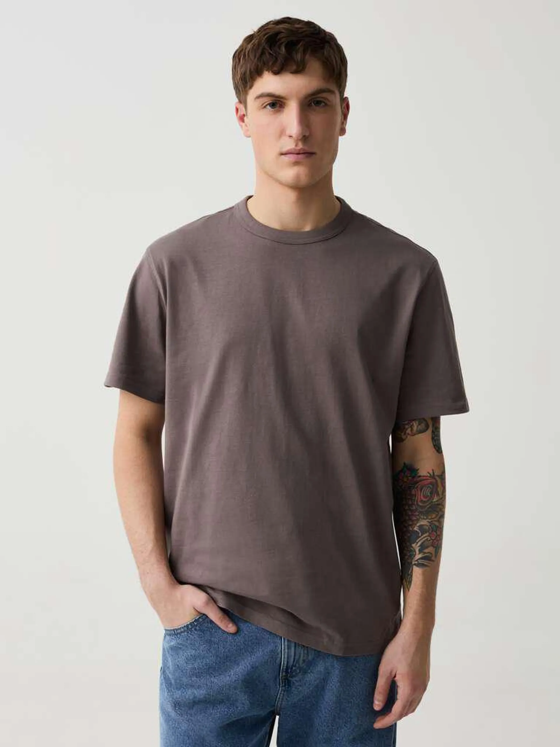 Slate Grey Relaxed-fit T-shirt in cotton