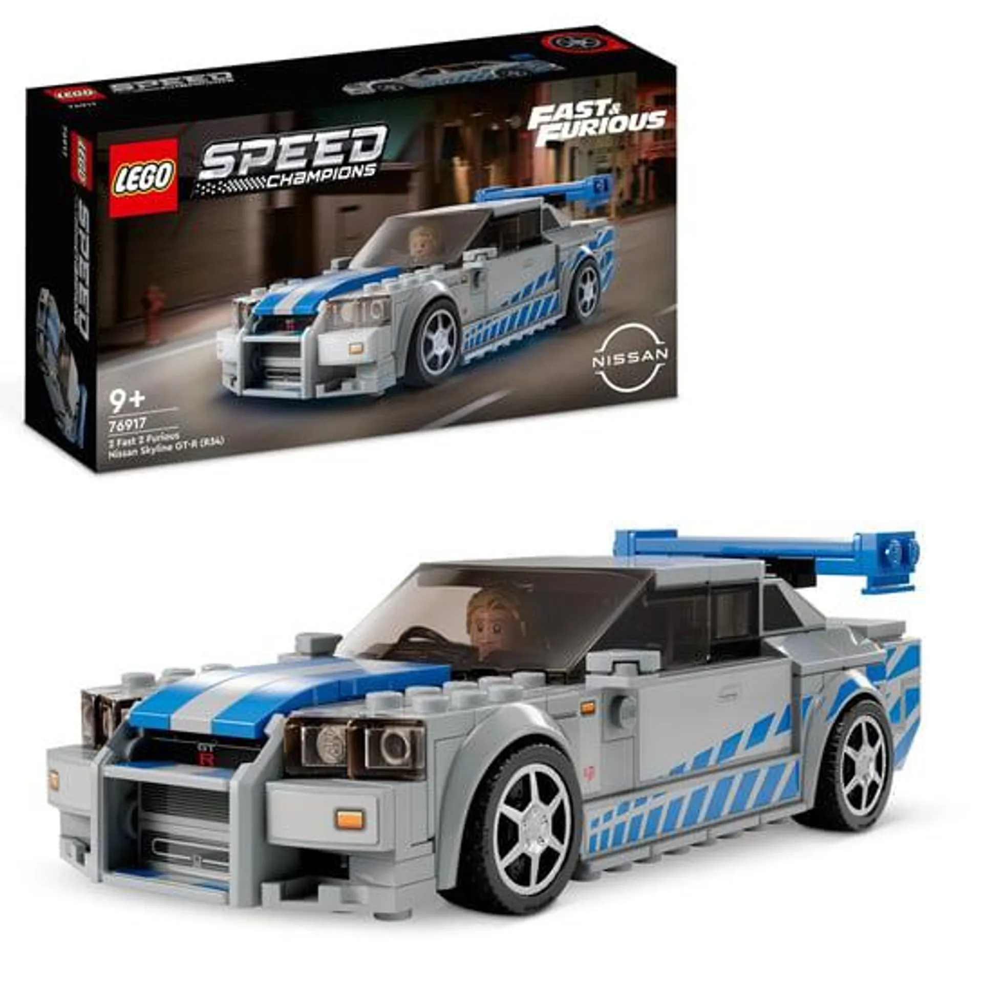 LEGO Speed Champions, klocki, Nissan Skyline GT-R, R34 z filmu „Za szybcy, za wściekli”, 76917