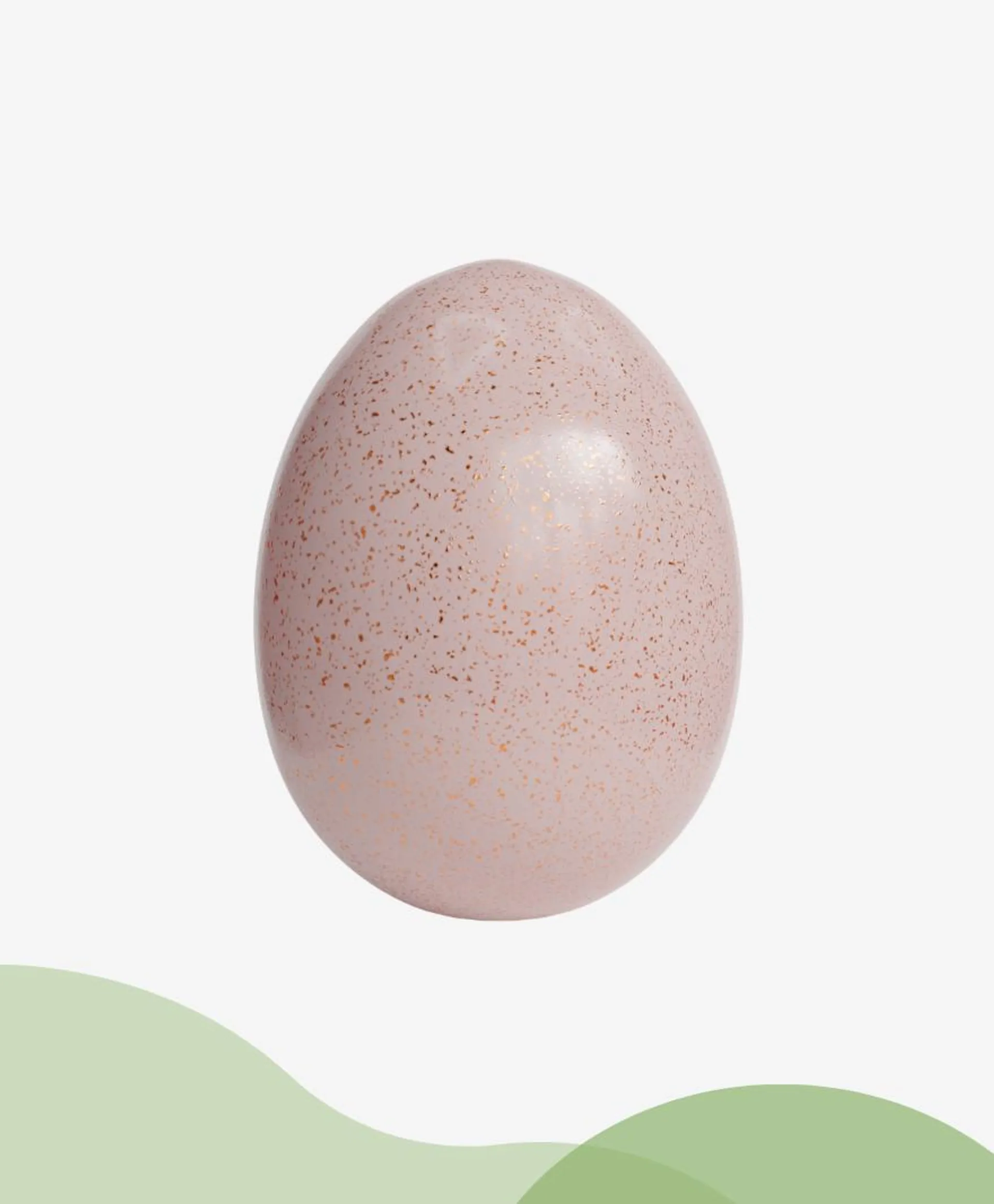 Duże różowe ceramiczne jajko z brokatem