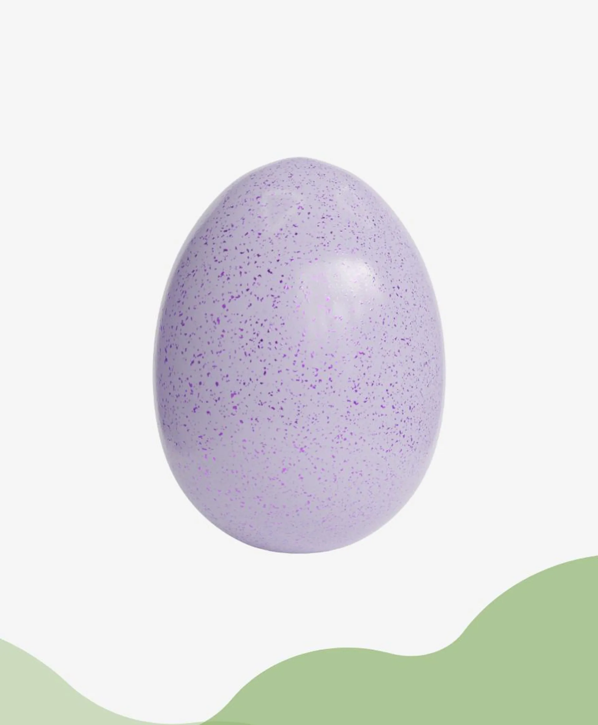 Duże fioletowe ceramiczne jajko z brokatem