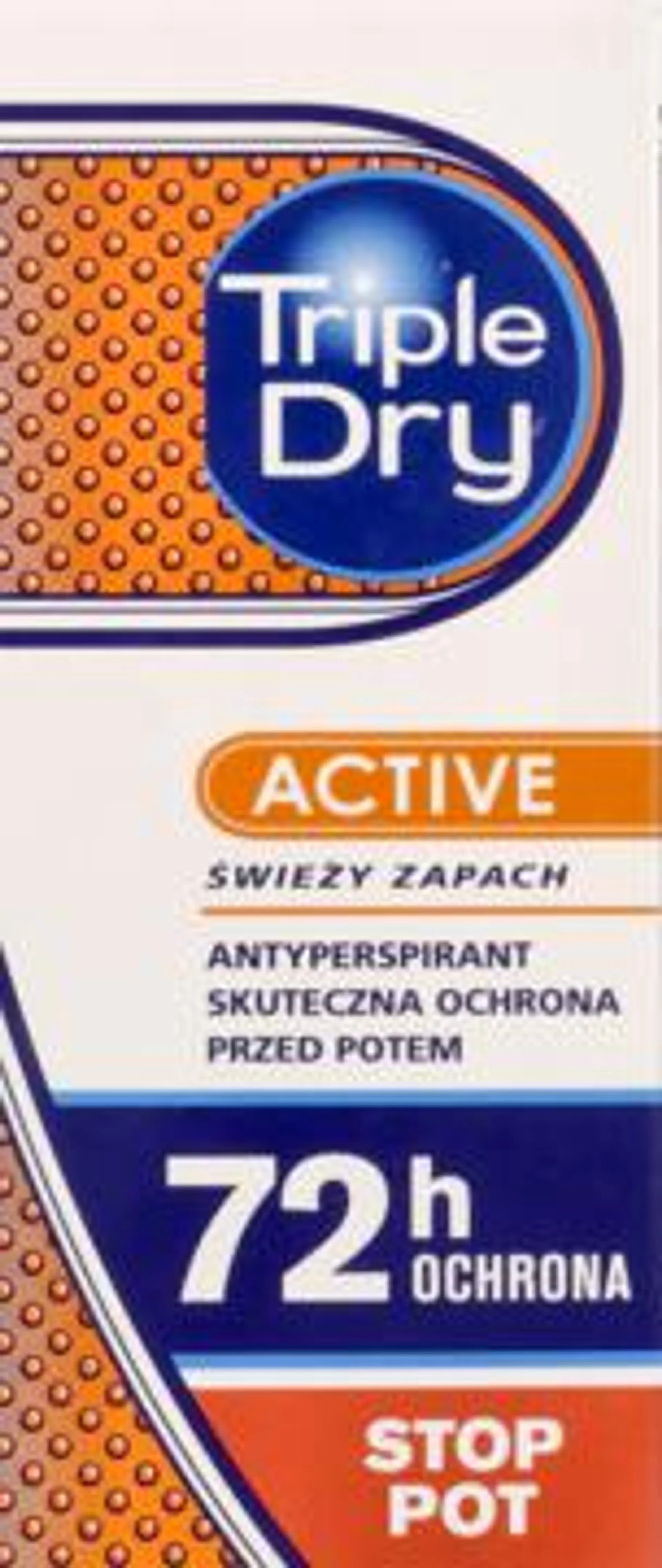 TRIPLE DRY Active antyperspirant w kulce, antybakteryjny, 72h 50 ml, nr kat. 227162