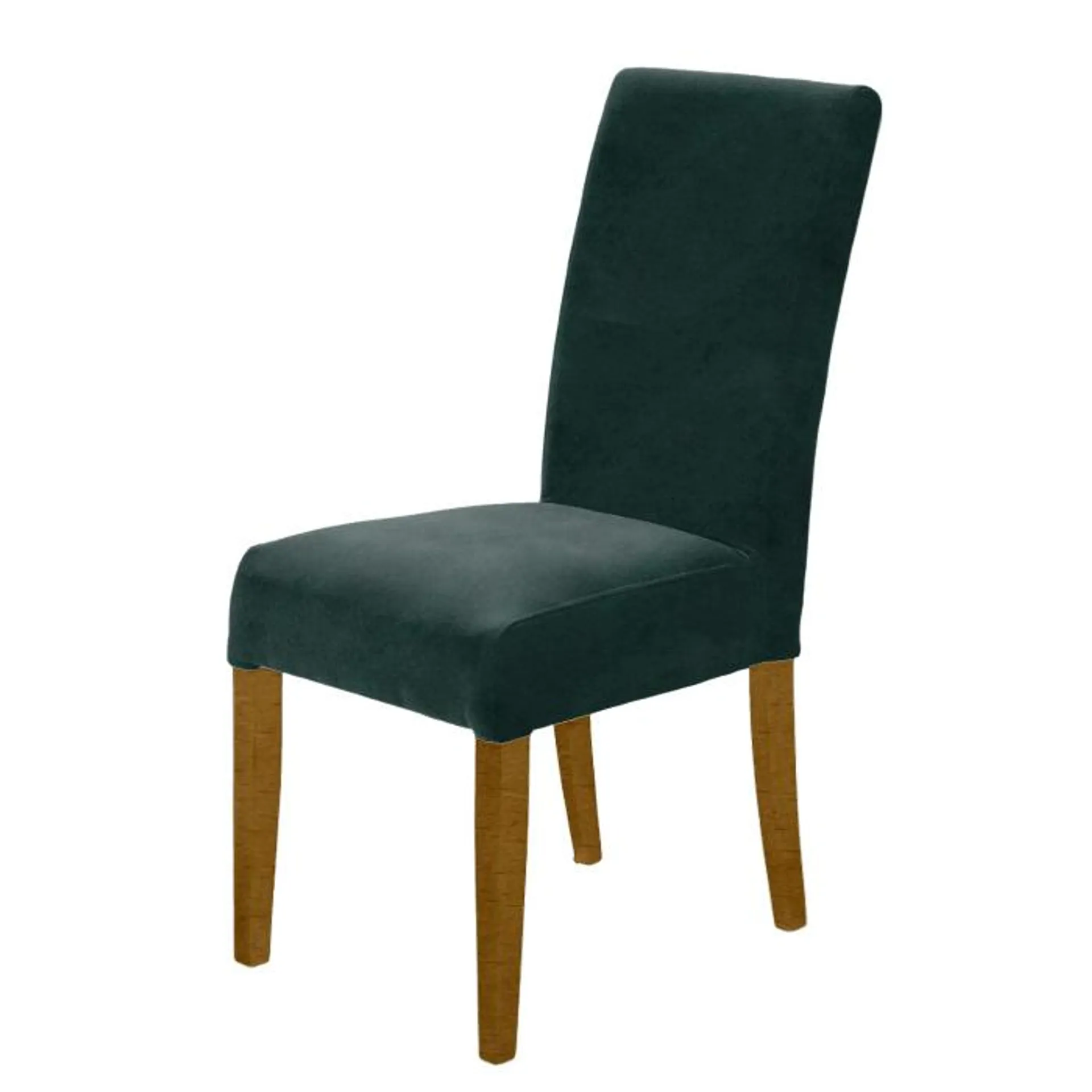Krzesło tapicerowane KRIG zielone, nogi drewniane brunat