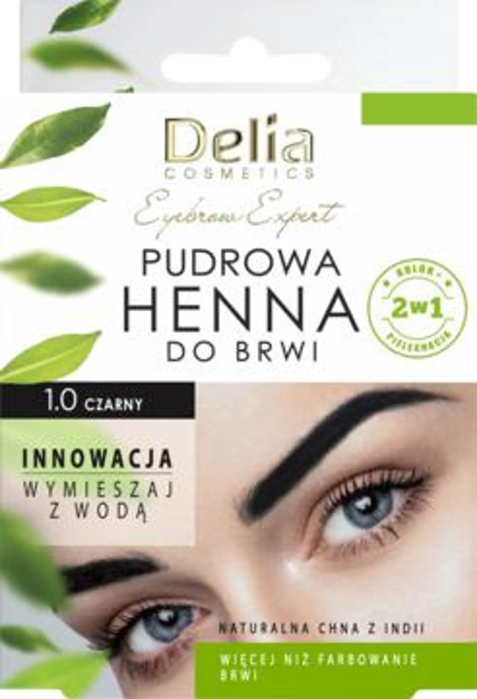 DELIA COSMETICS Eyebrow Expert henna do brwi, pudrowa, nr 1.0 Czarny 4 g, nr kat. 365937