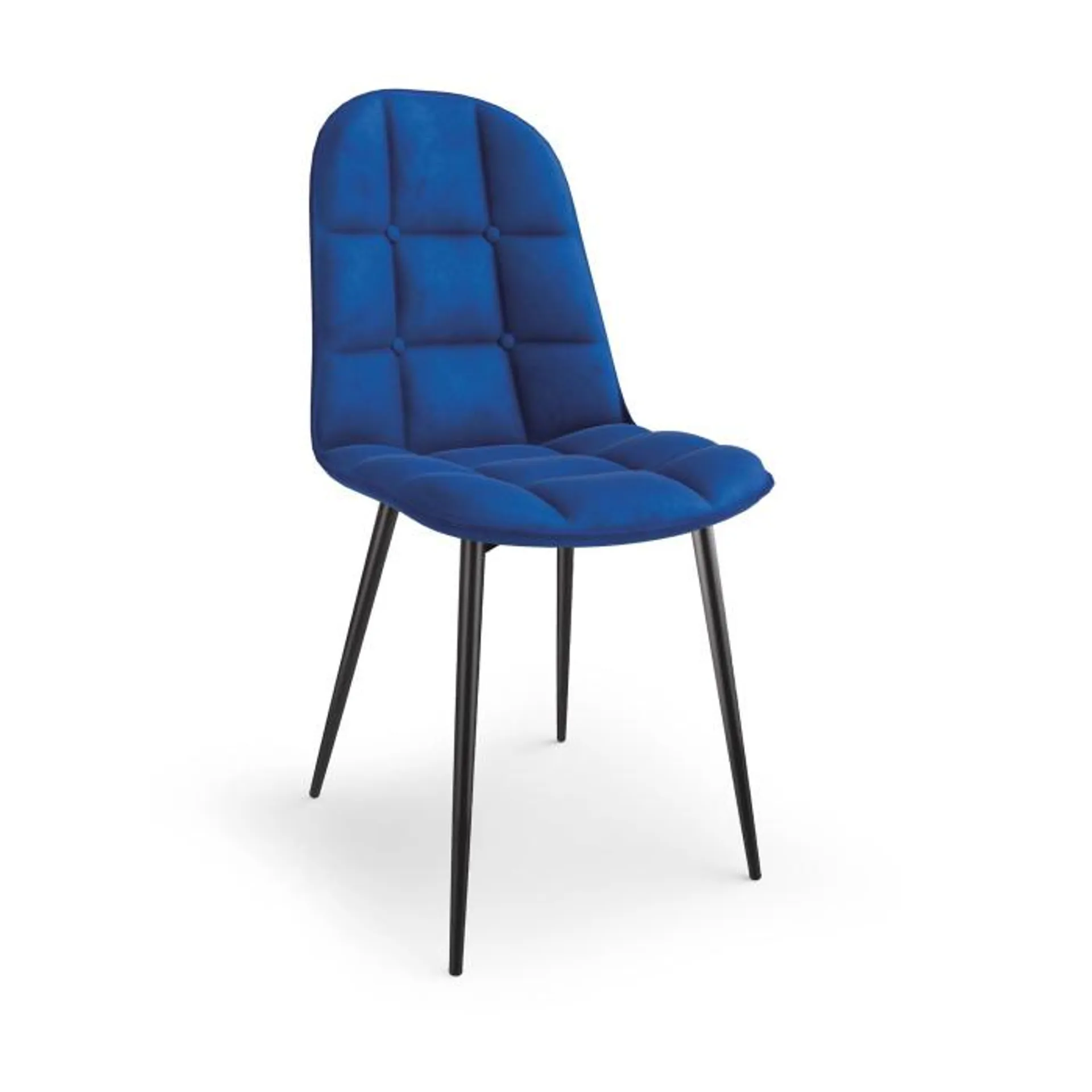 Krzesło z metalowymi nogami granatowy velvet czarne K417