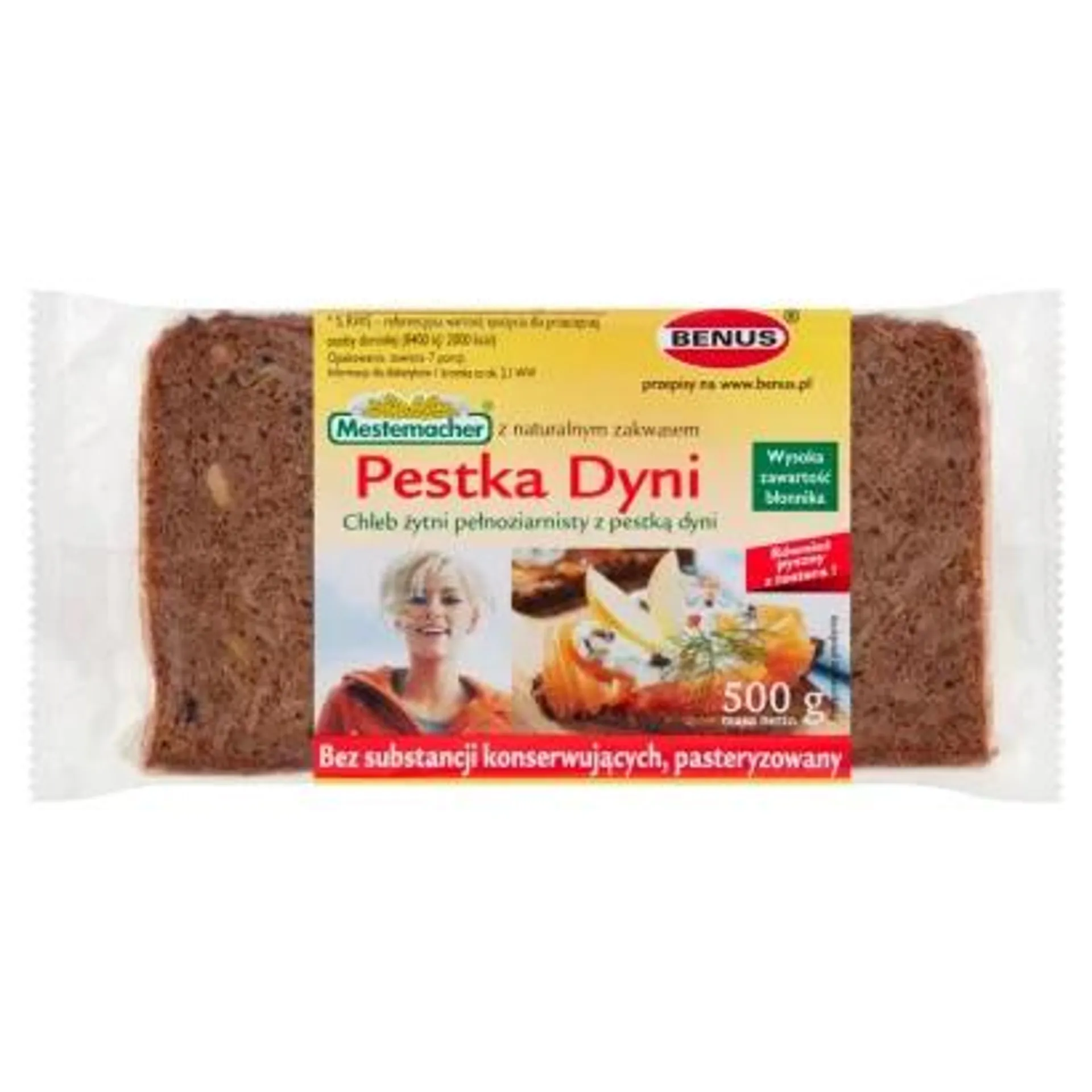 Benus - Chleb żytni pełnoziarnisty z pestkami dyni