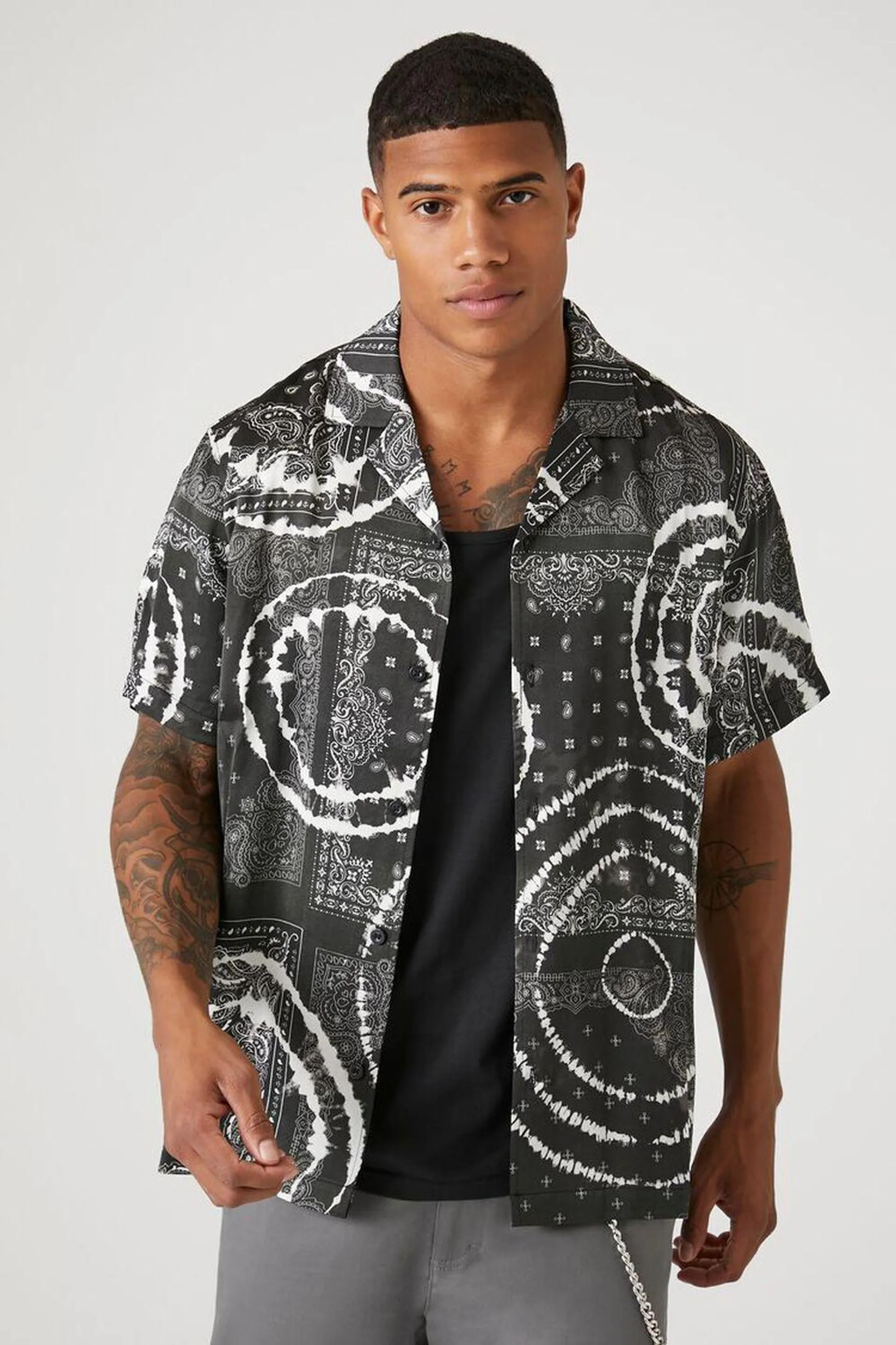 Satin Paisley Tie-Dye Shirt