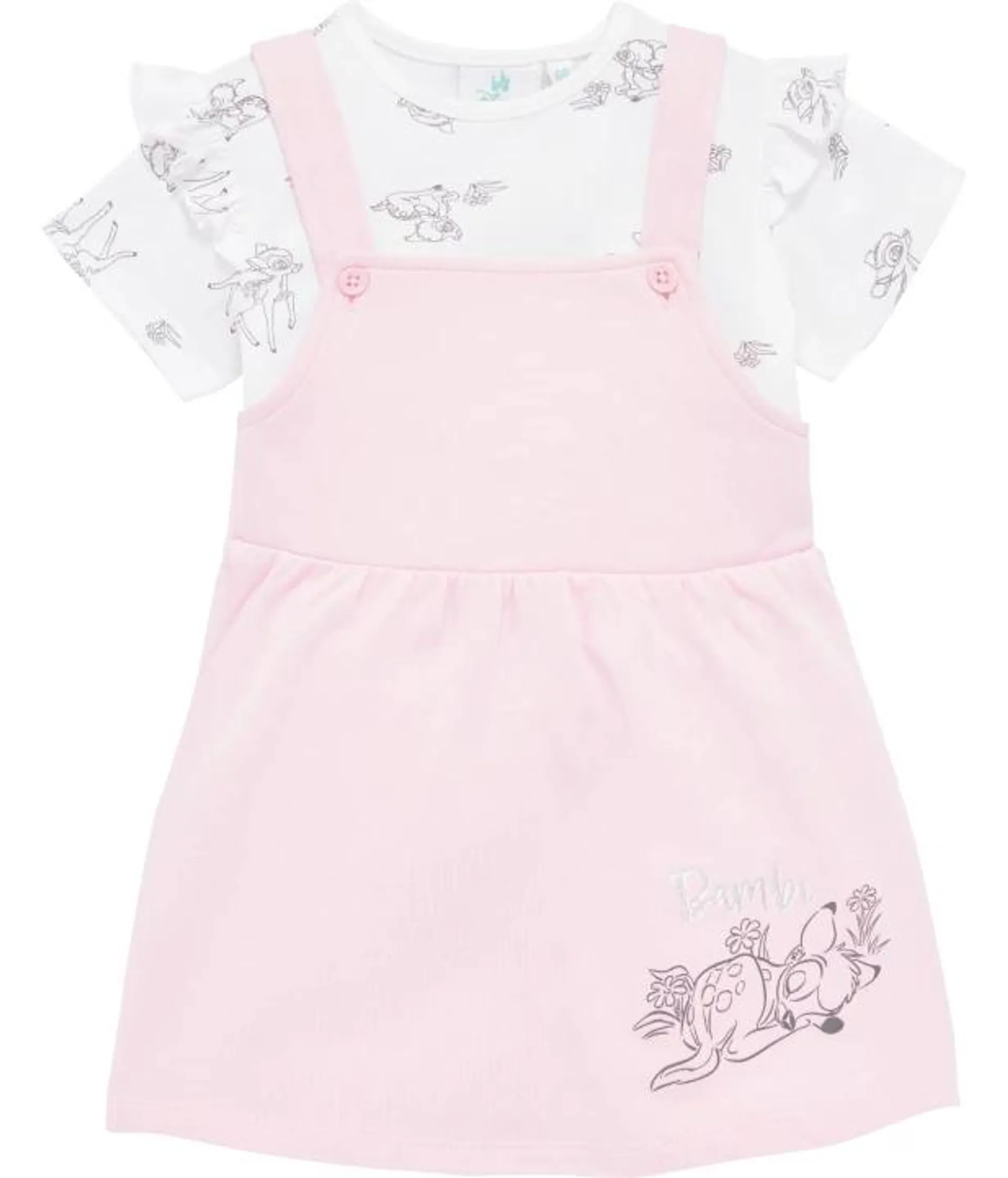 Bambi Newborn Latzkleid und T-Shirt