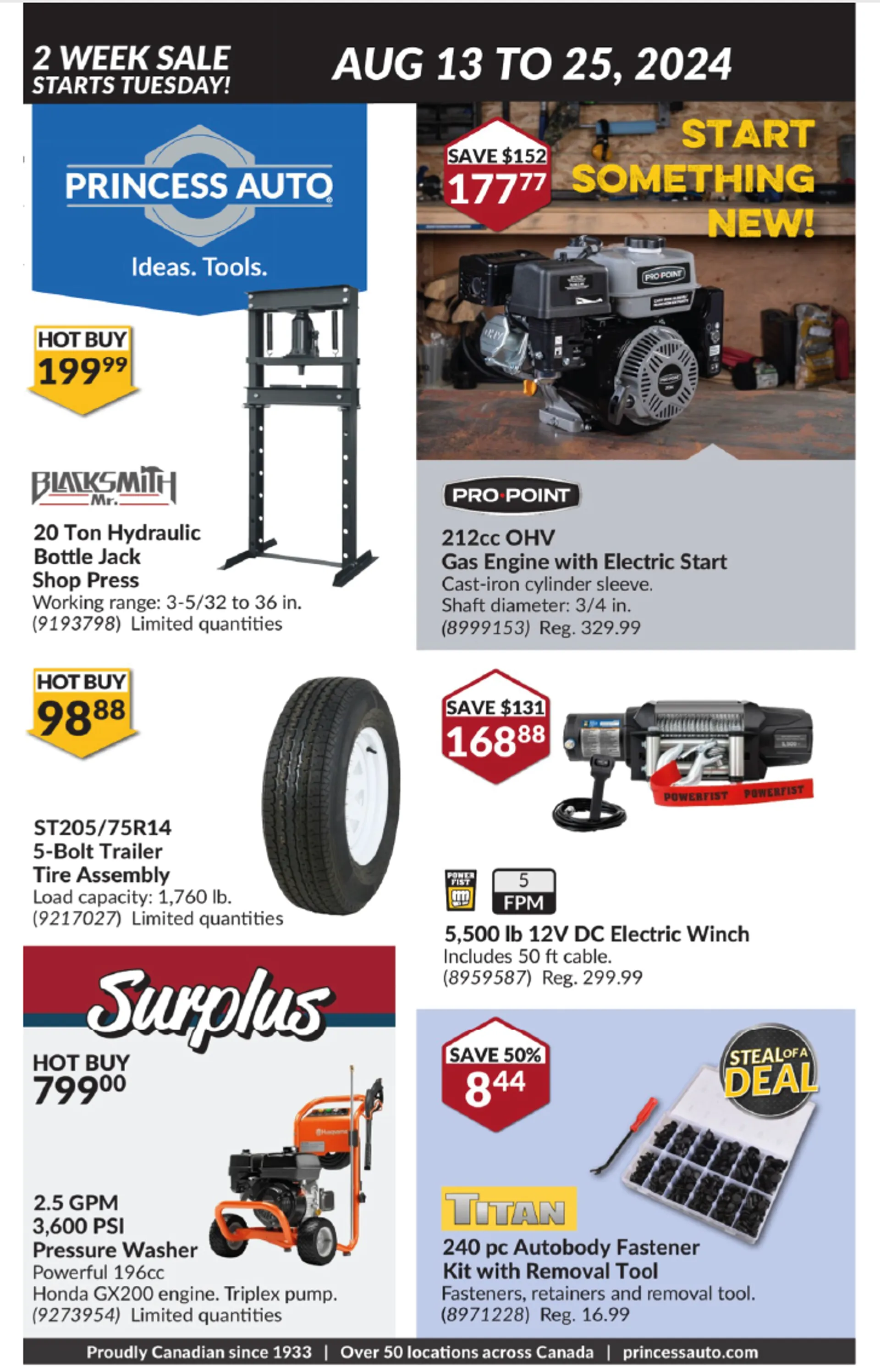 Princess Auto Weekly Ad from August 16 to August 25 2024 - flyer page 