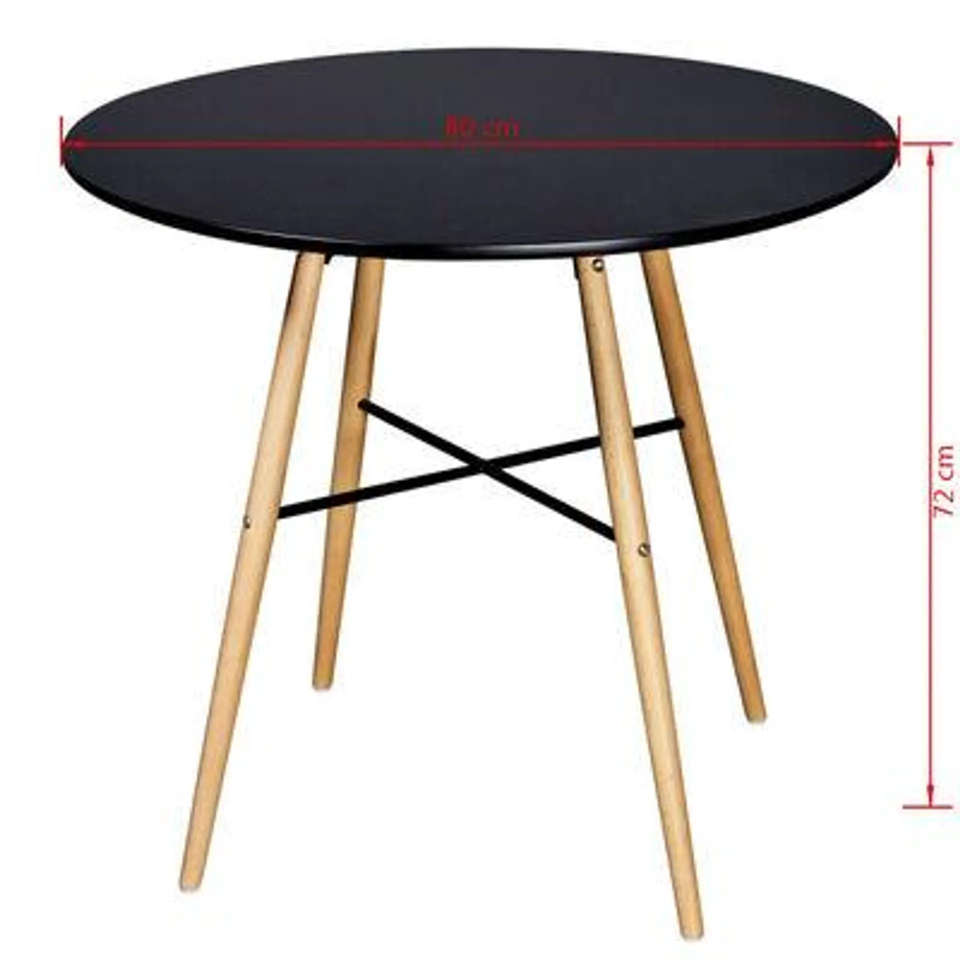 vidaXL Mesa de jantar redonda MDF preto