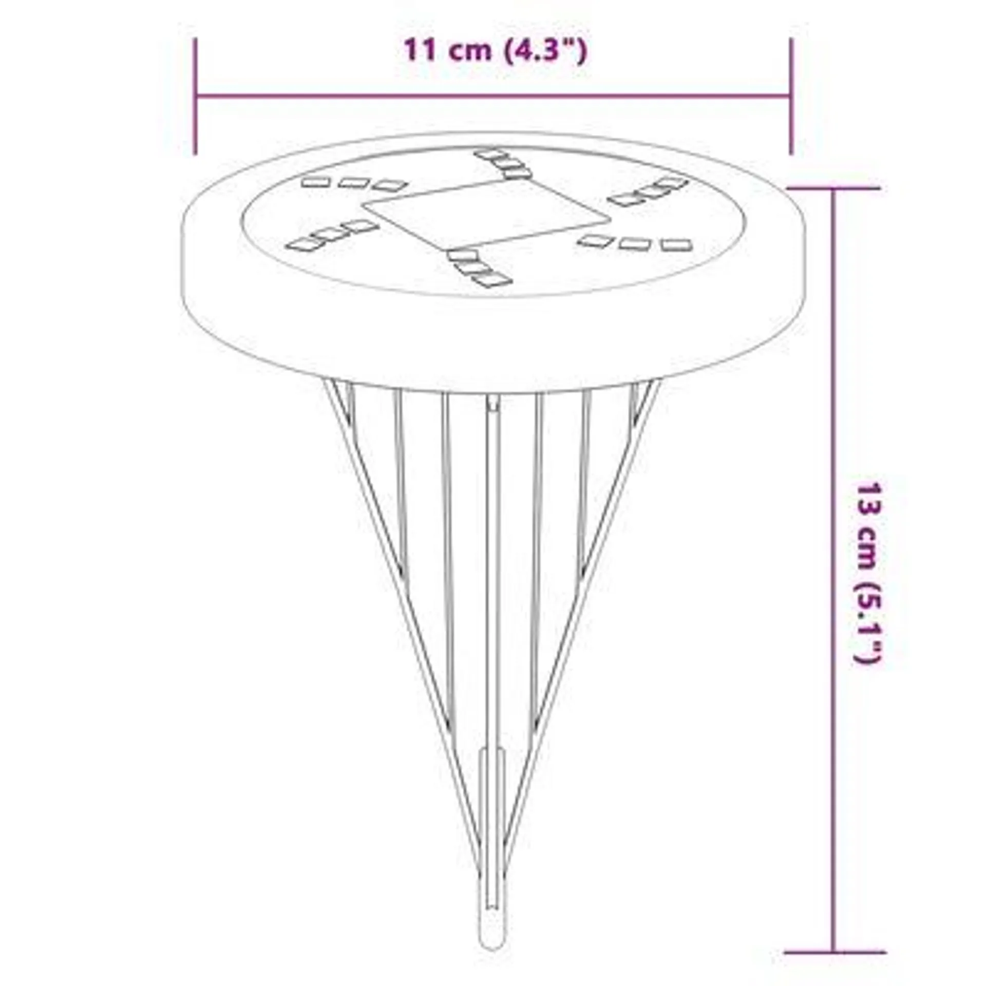 vidaXL Luzes solares para exterior com espigões 4 pcs branco quente