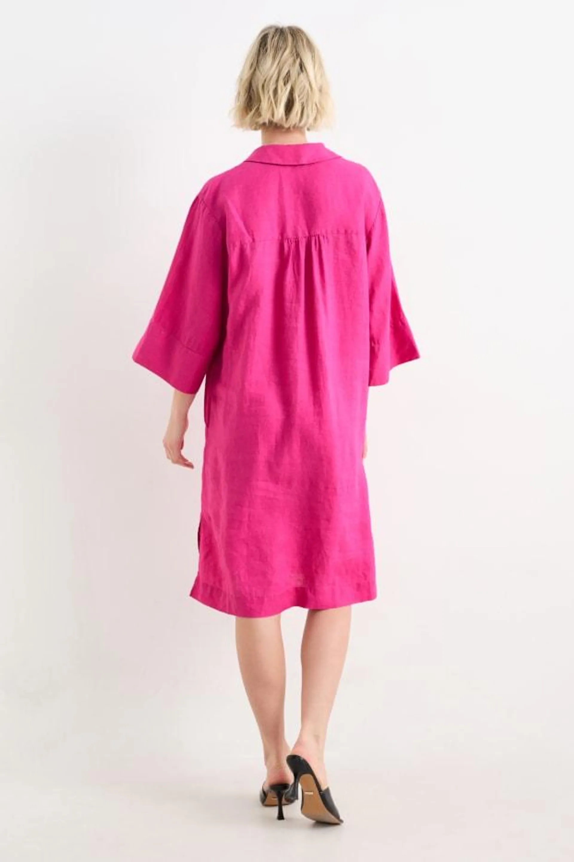 Linen shirt dress