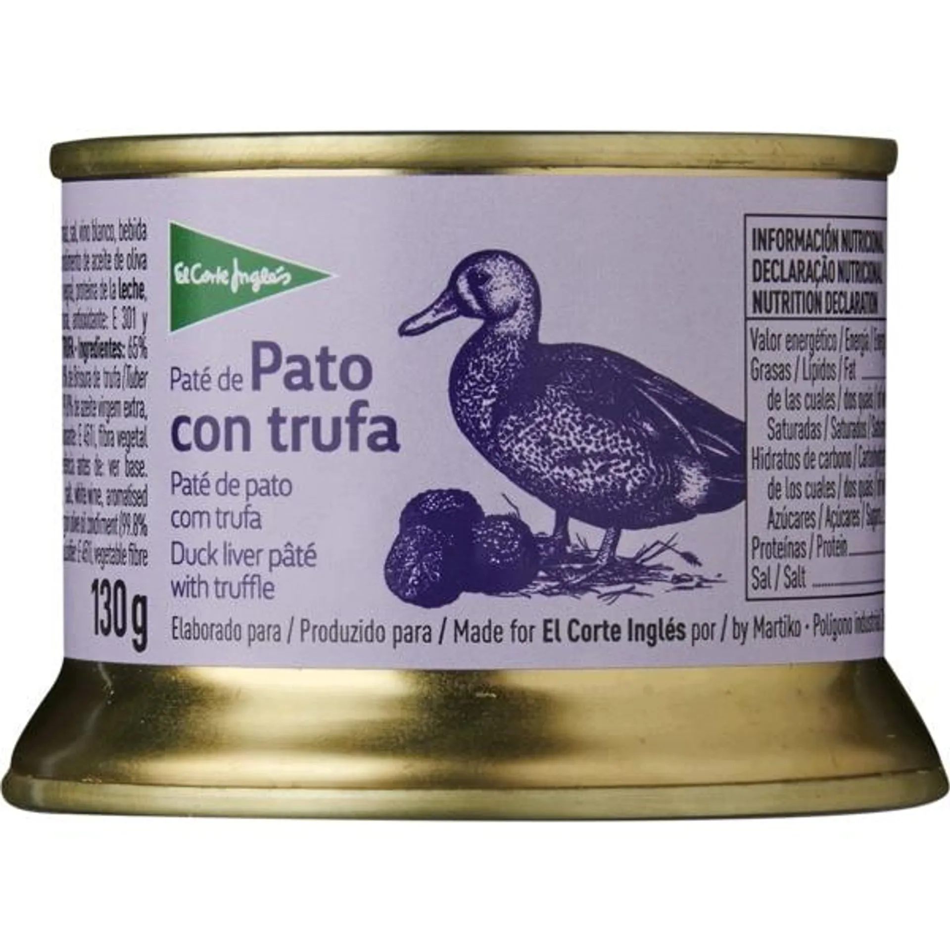 Paté de Pato com Trufa lata 130 g El Corte Inglés