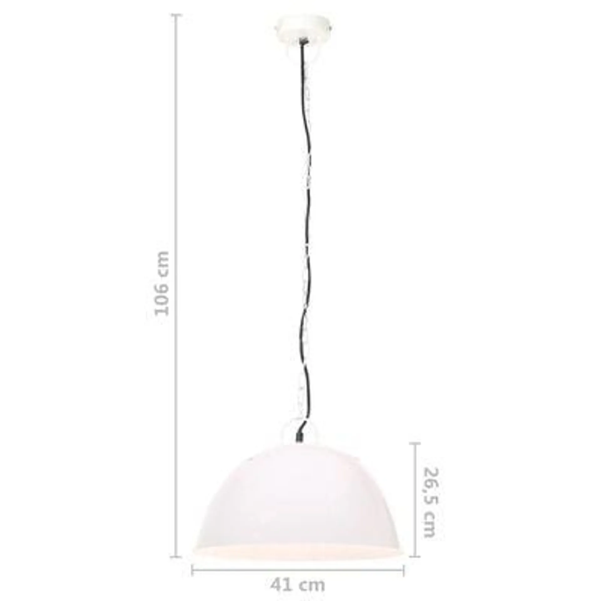 vidaXL Candeeiro suspenso vintage indust. redondo 25 W 41 cm E27 branco