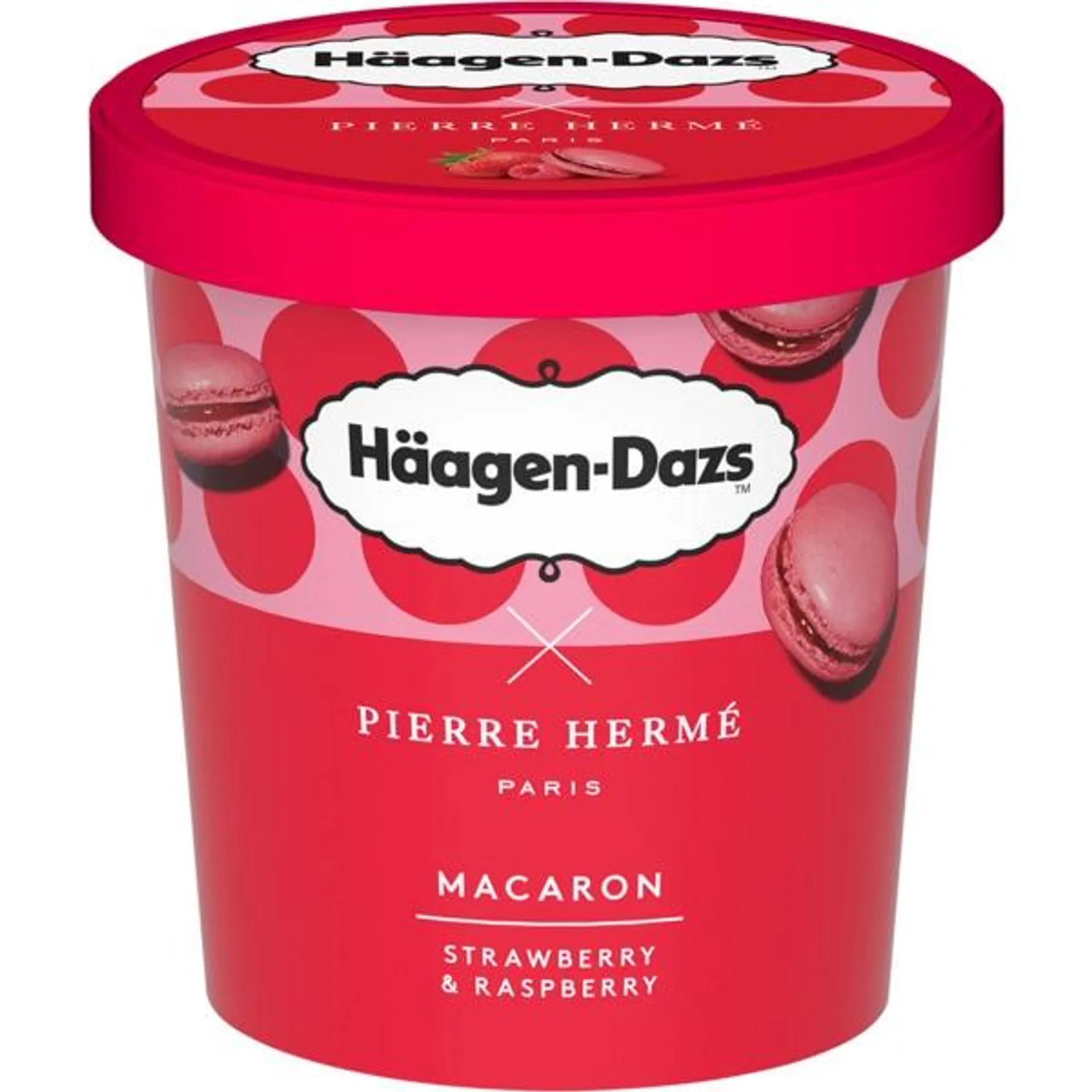 Gelado Macaron Strawberry e Raspberry embalagem 420 ml Haagen-Dazs