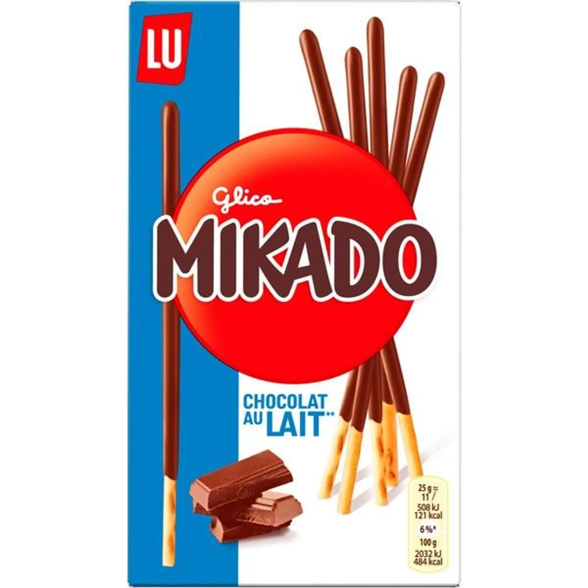 Mikado Chocolate de Leite embalagem 75 g Lu