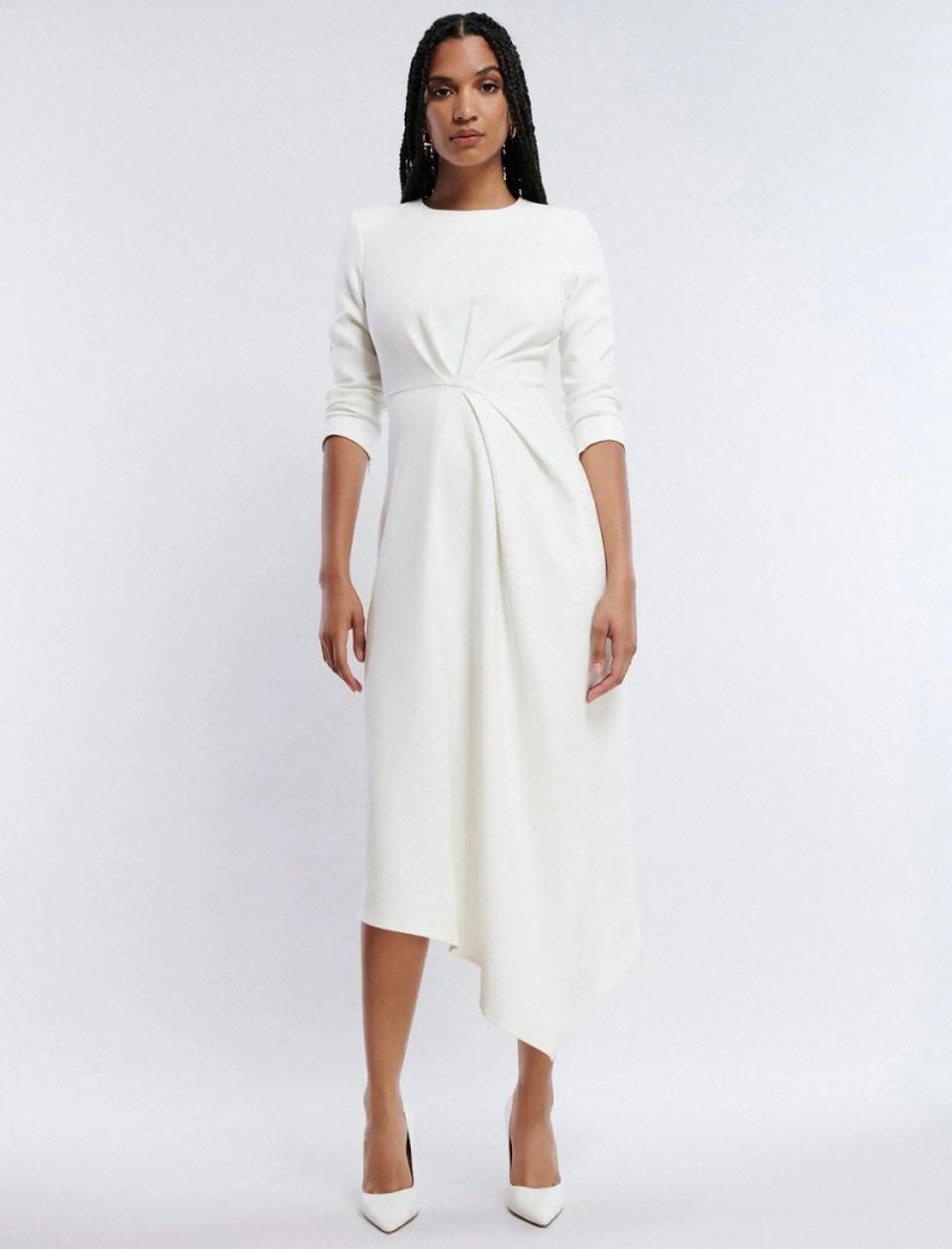 Vestido Midi BCBGMAXAZRIA Pax Branco | EFNJR-8741