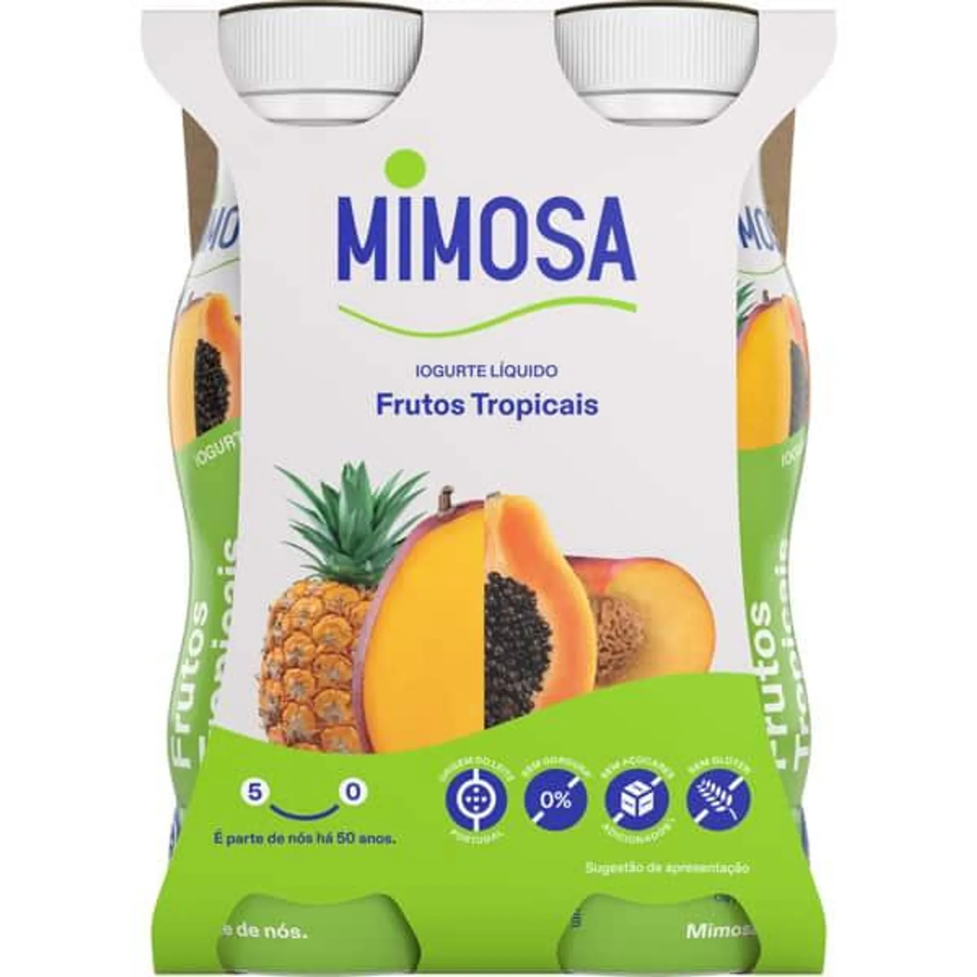 Iogurte Líquido de Frutos Tropicais Pack 4 unidades embalagem 151 ml Mimosa