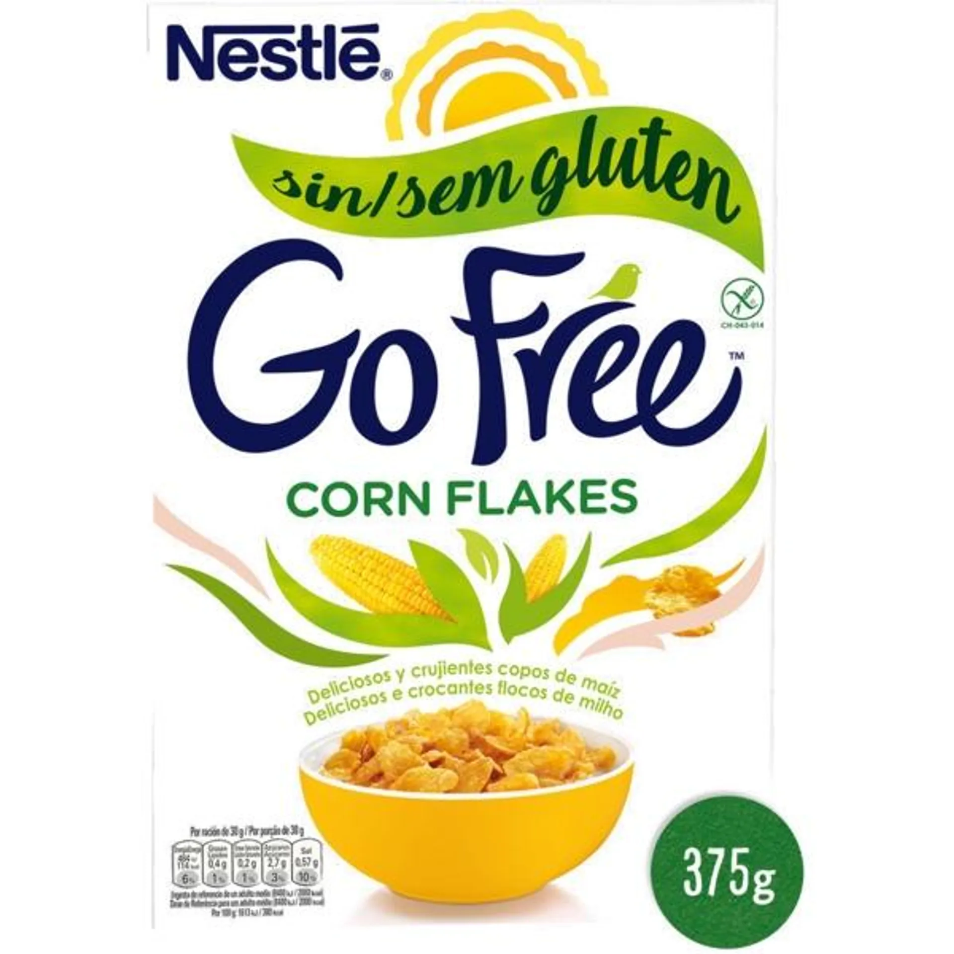 Corn Flakes Cereais de Milho sem Glúten embalagem 375 g Nestlé