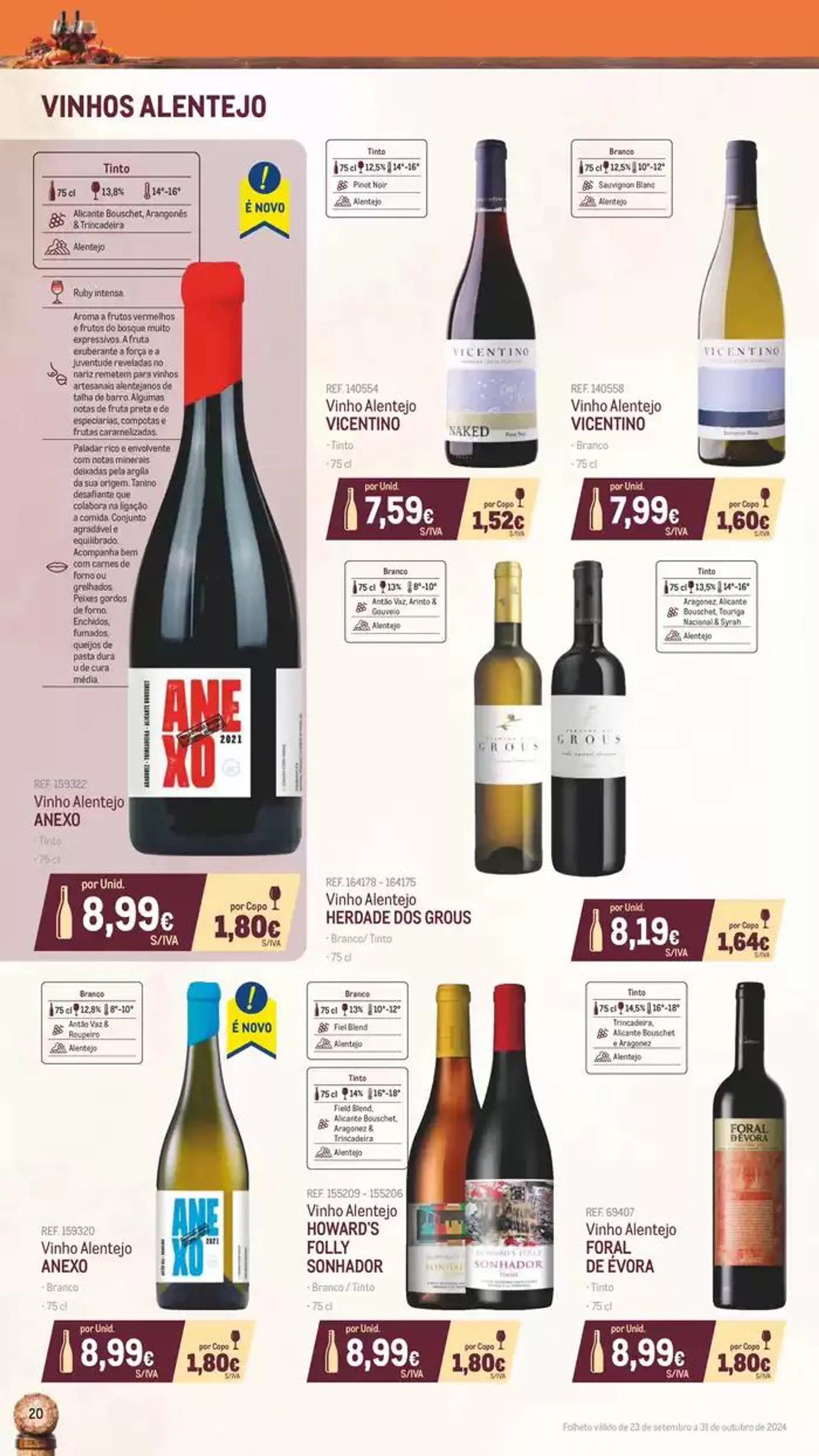 Folheto Catálogo de Vinhos, Queijos e Enchidos de 8 de outubro até 31 de outubro 2024 - Pagina 20