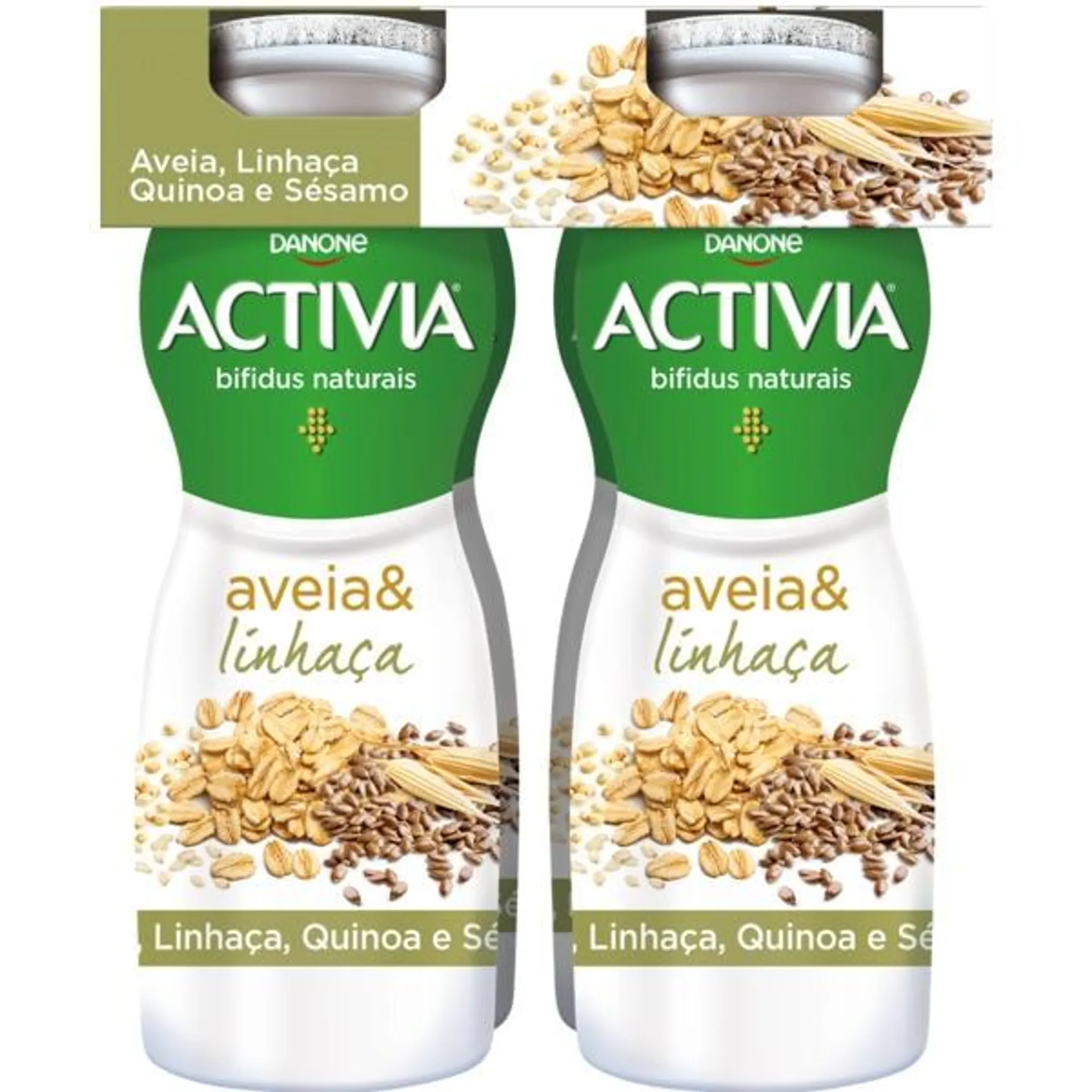 Bifidus Líquido de Aveia, Linhaça, Quinoa e Sésamo Pack 4 unidades embalagem 155 g Activia