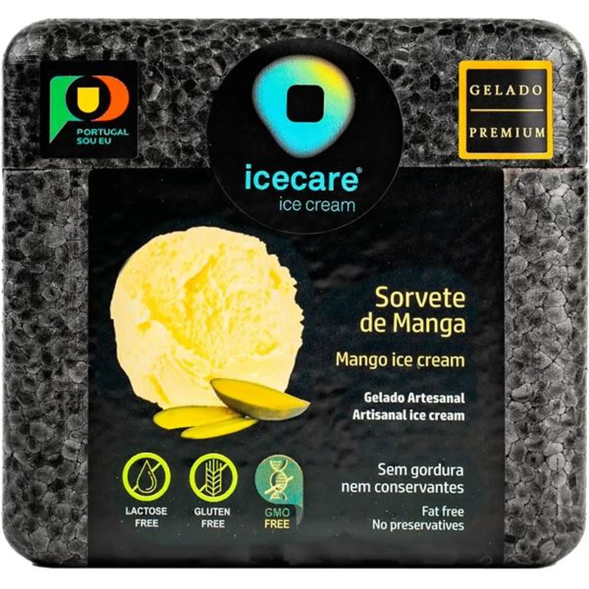 Gelado Artesanal Manga embalagem 500 ml Icecare